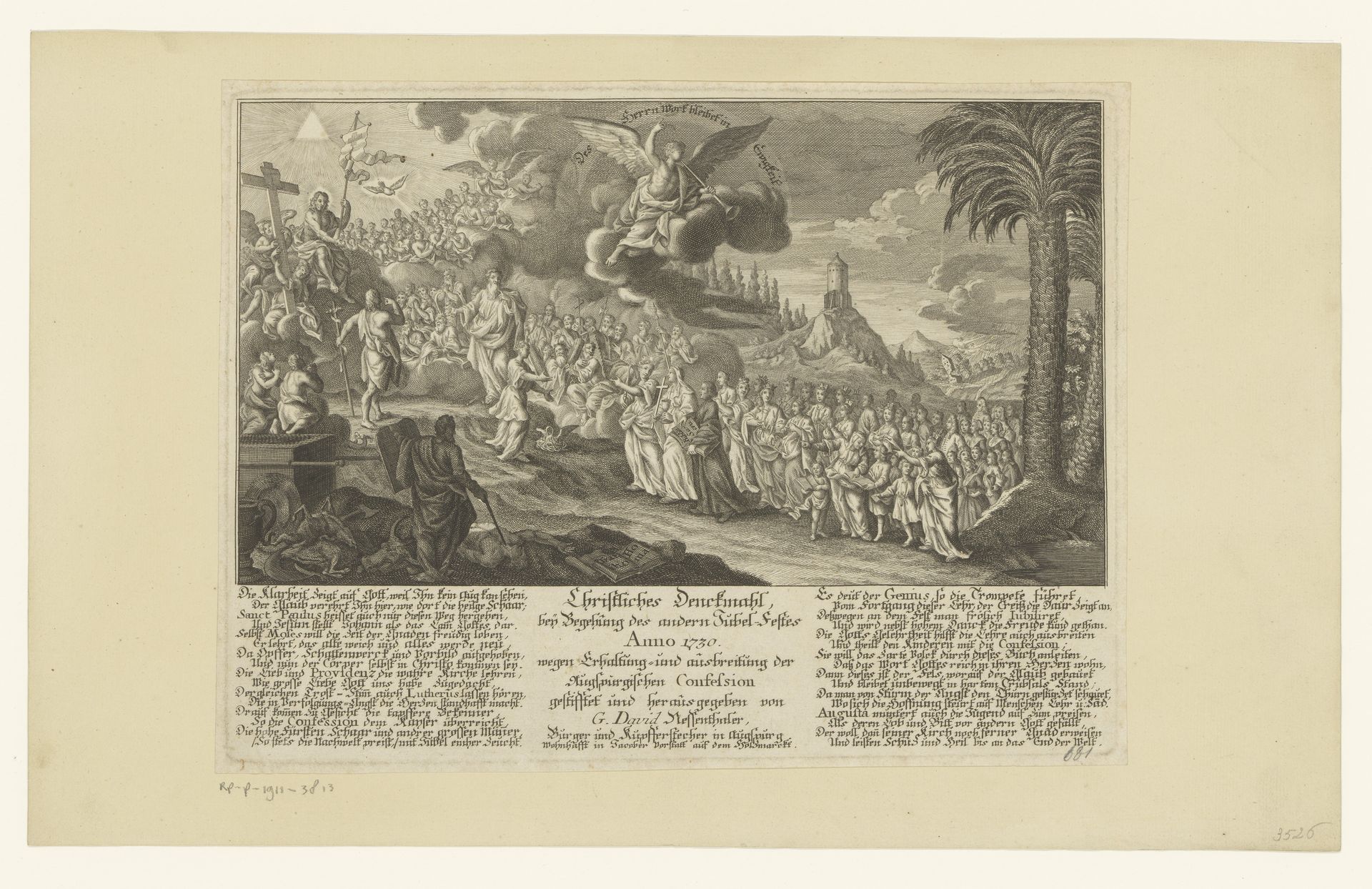 Christus verschijnt aan de mensen tijdens de Apocalyps by Georg David Nessenthaler
