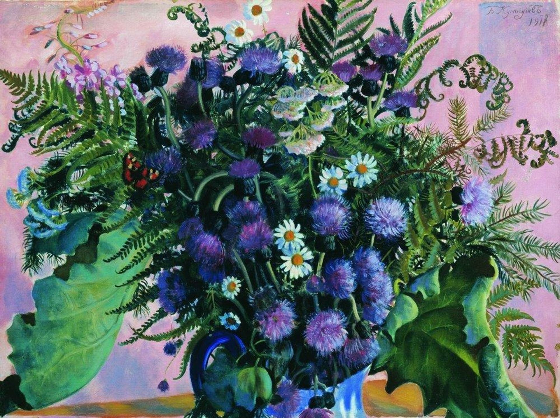 Finland bouquet by Boris Kustodiev