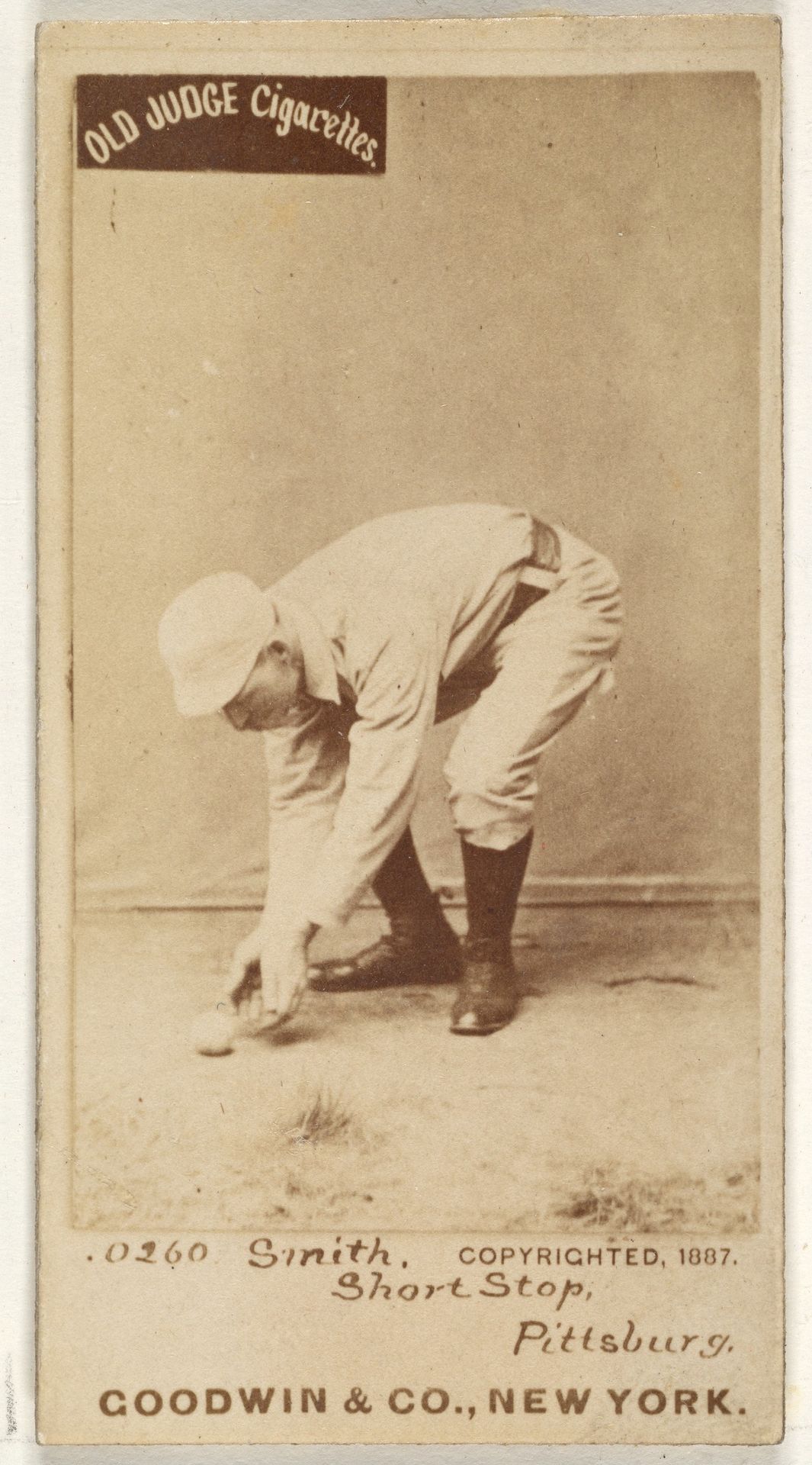 Charles Marv "Pop" Smith, Shortstop, Pittsburgh, from the Old Judge series (N172) for Old Judge Cigarettes by Goodwin & Company