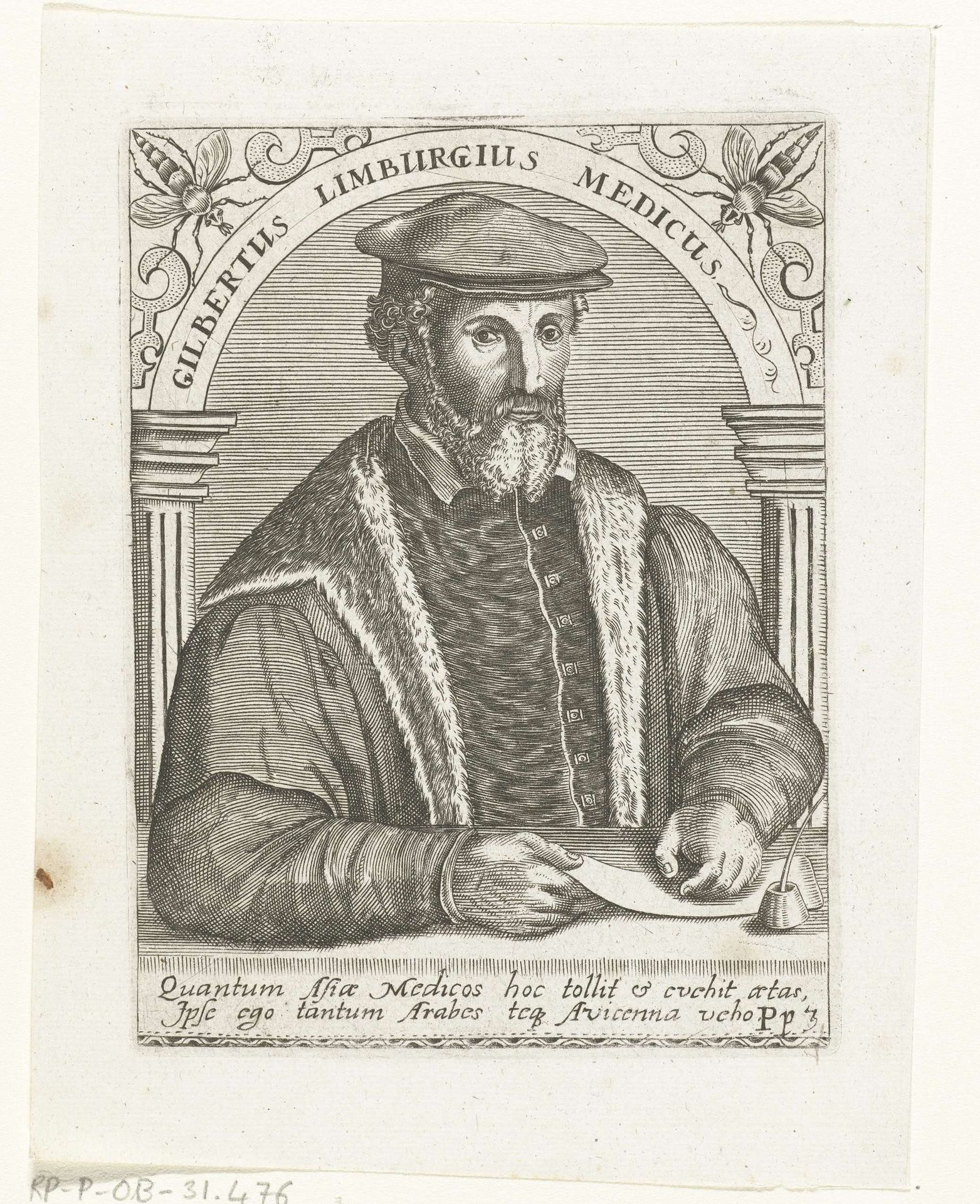 Portret van Gilbert Fuchs by Theodor de Bry