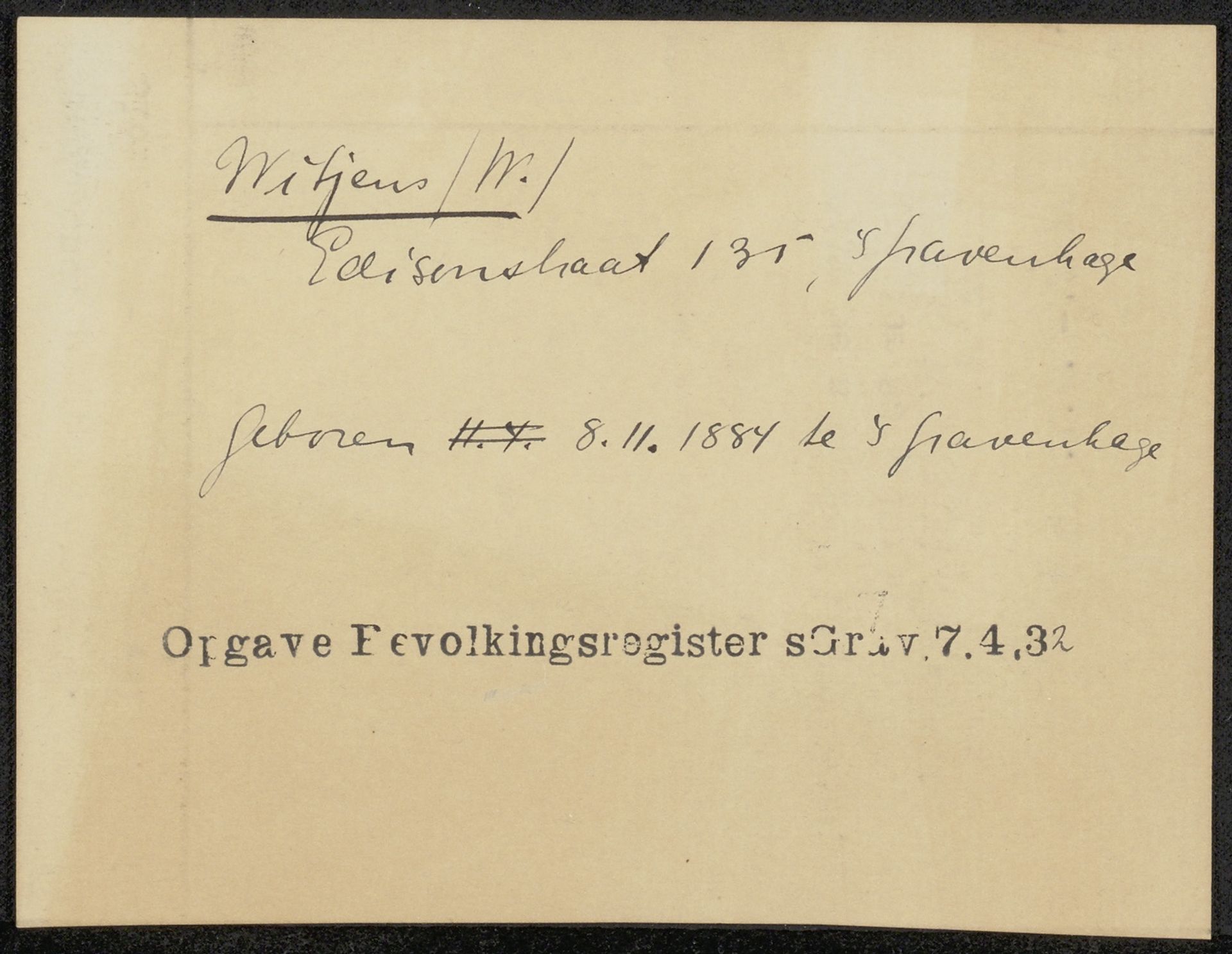 Document betreffende Willem Witjens by Anonymous
