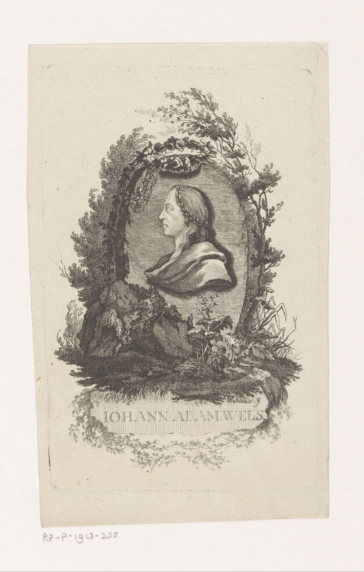 Portret van Johann Adam Wels by Paul Malvieux