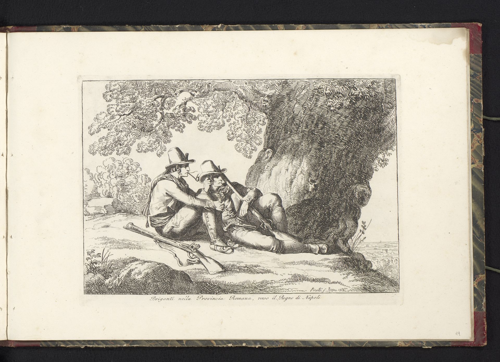 Twee rustende bandieten by Bartolomeo Pinelli