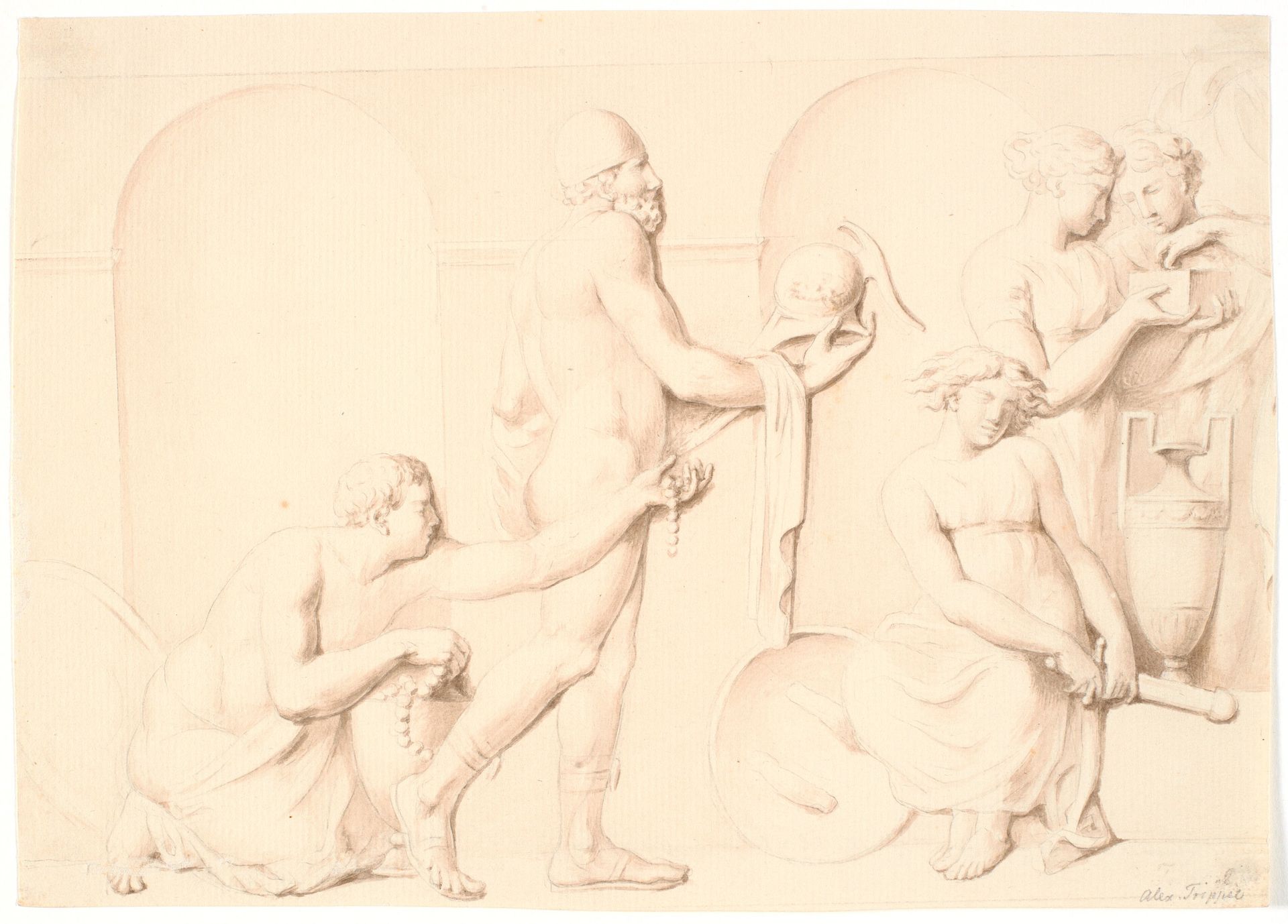 Ulysses der opdager Achilles mellem Lycomedes´ døtre by Nicolai Abildgaard