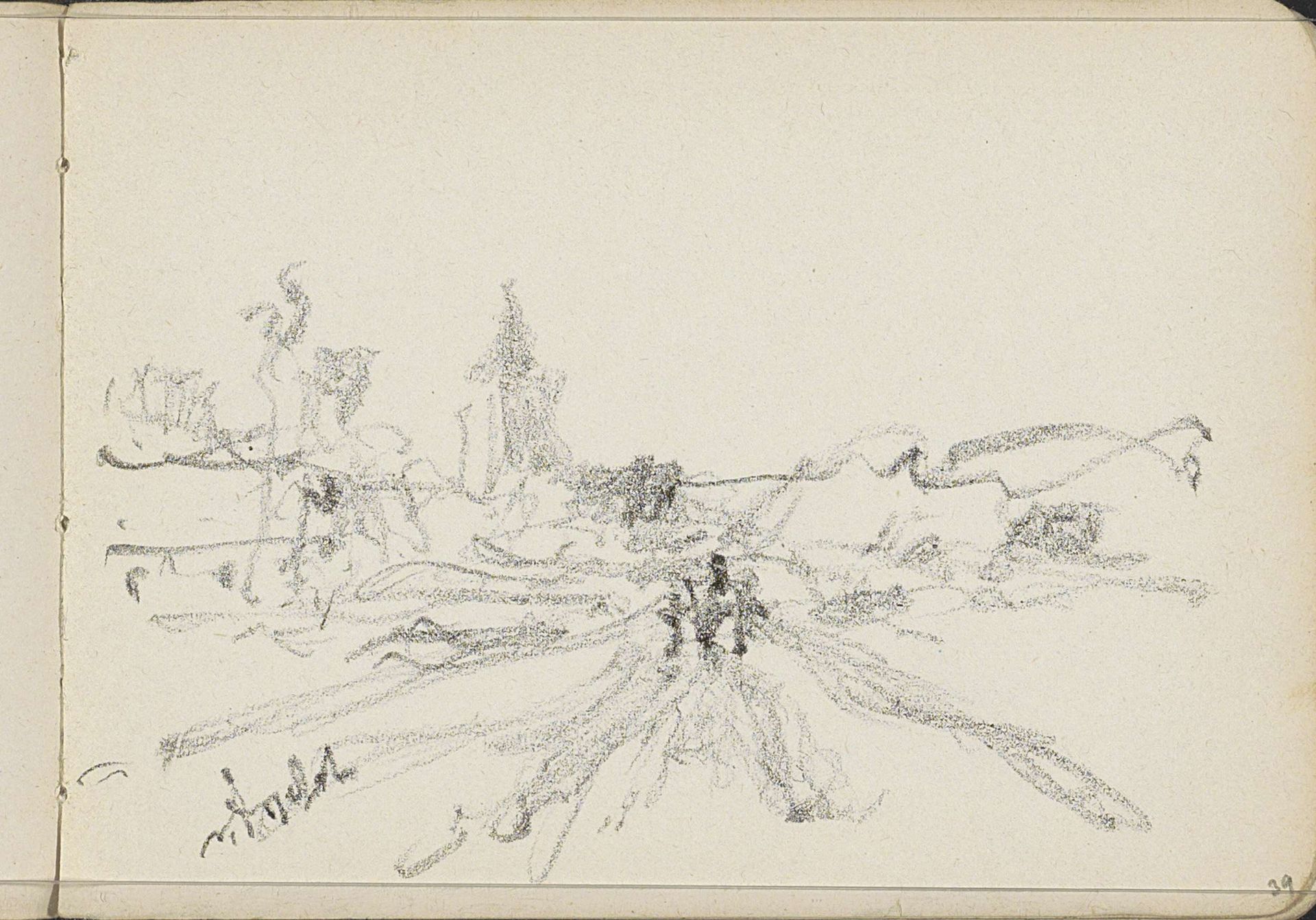 Landschap met een kerktoren by Willem Cornelis Rip