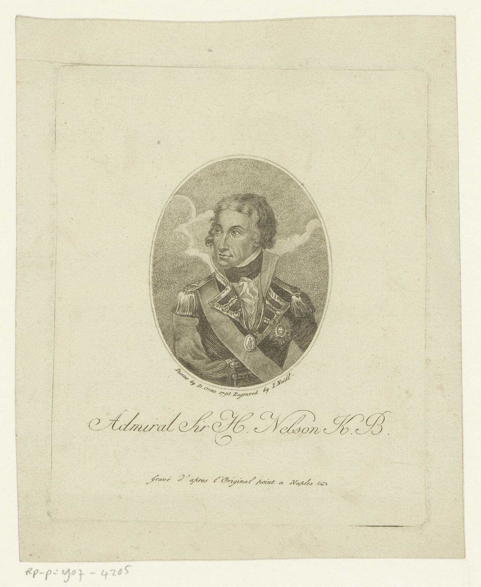 Portret van Horatio Nelson by Johann Josef Neidl