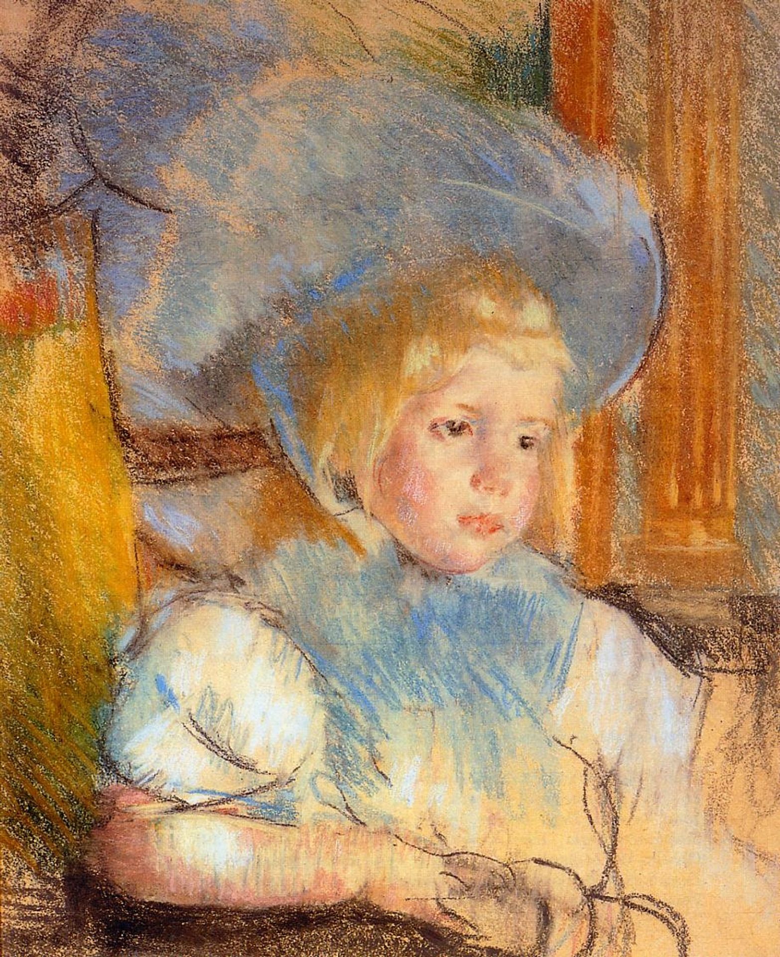 Simone in Plumed Hat by Mary Cassatt