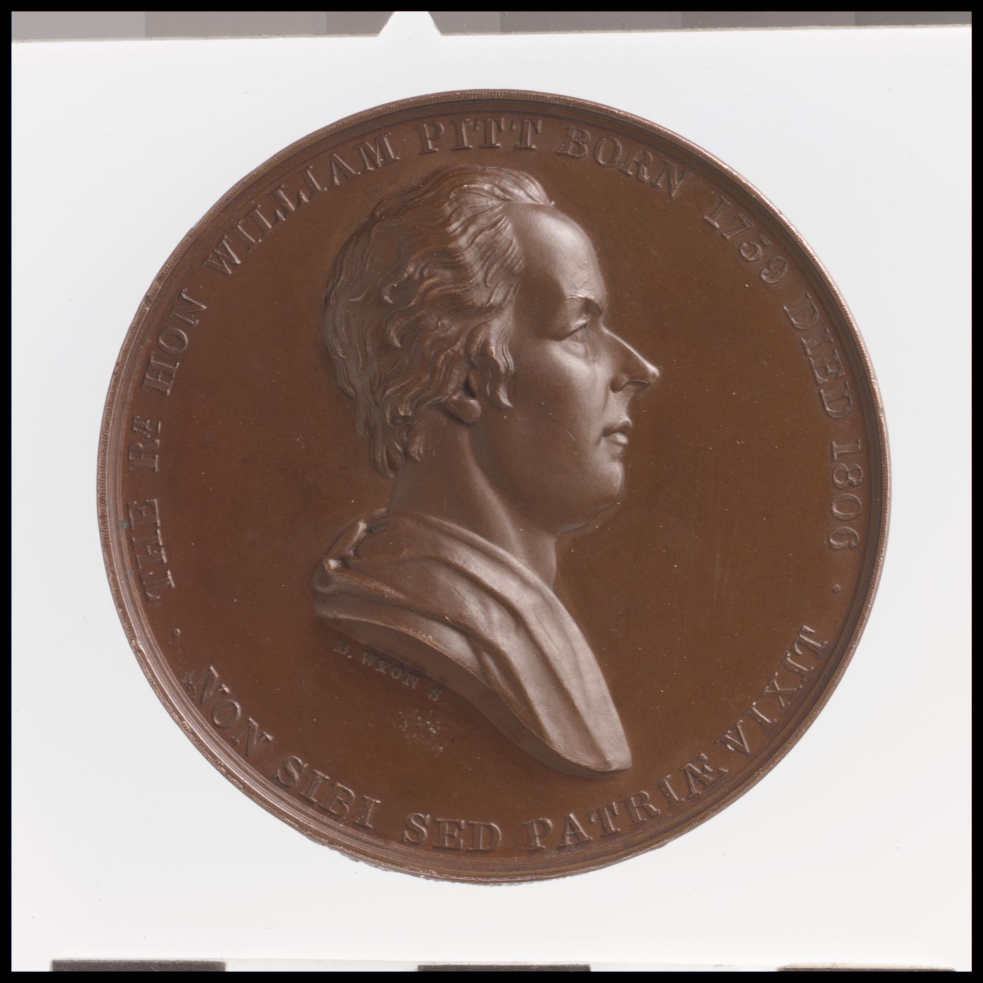 Medal Commemorating the Death of William Pitt by Benjamin Wyon