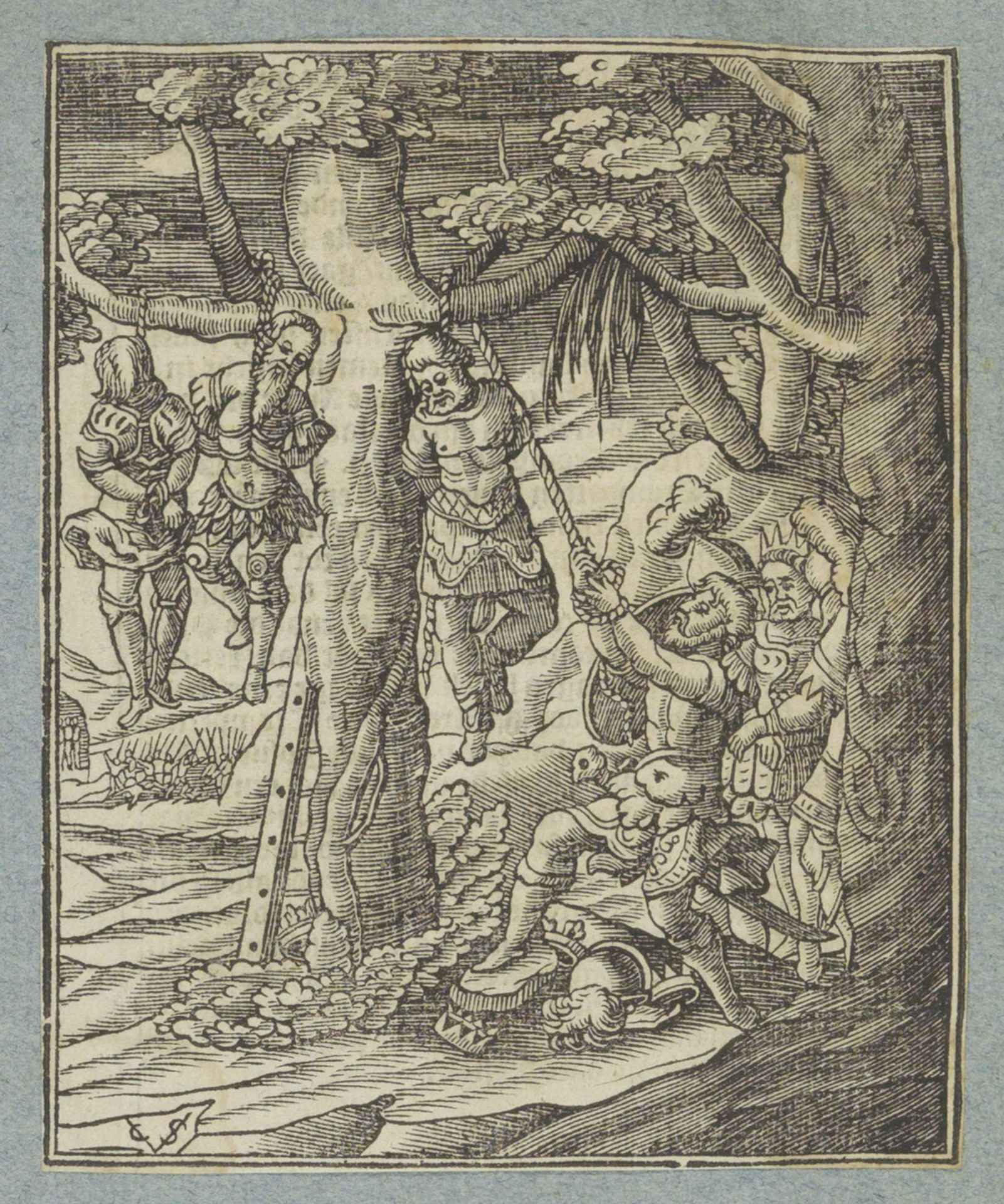 Vijf Amoritische koningen opgehangen by Christoffel van (II) Sichem