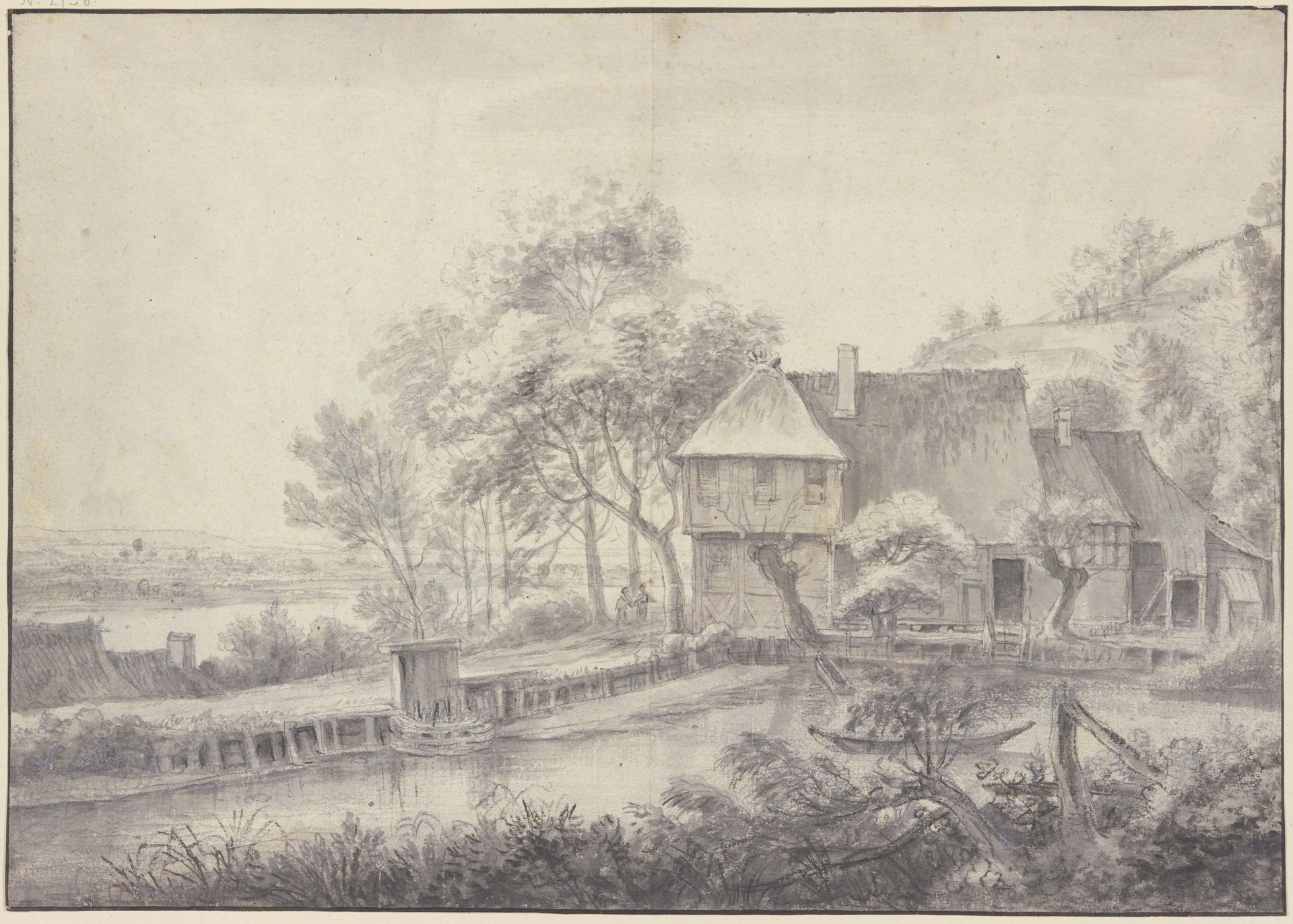 Farm at a channel by Simon de Vlieger