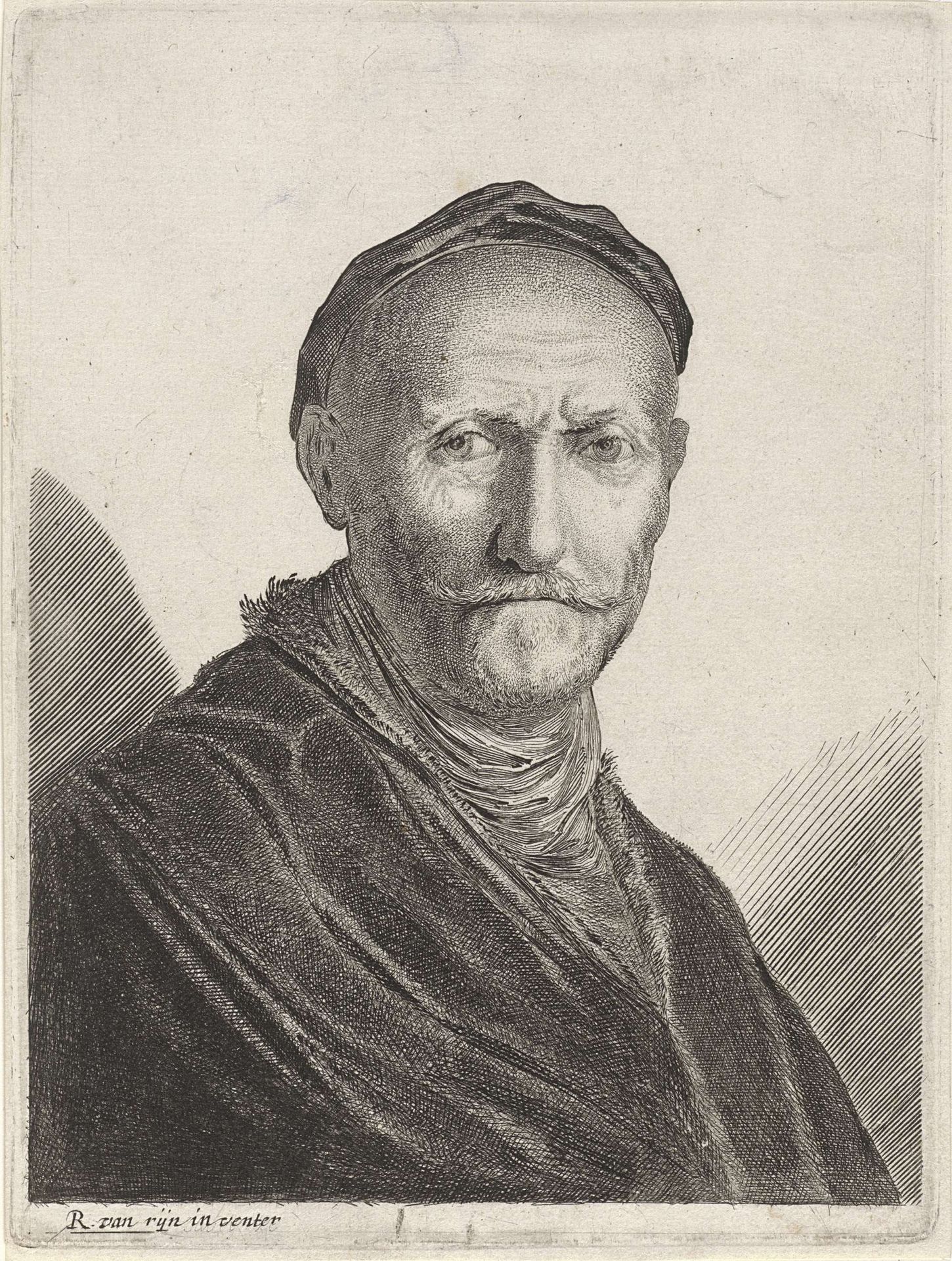 Portret van een oudere man met een baret op zijn hoofd by Salomon Savery