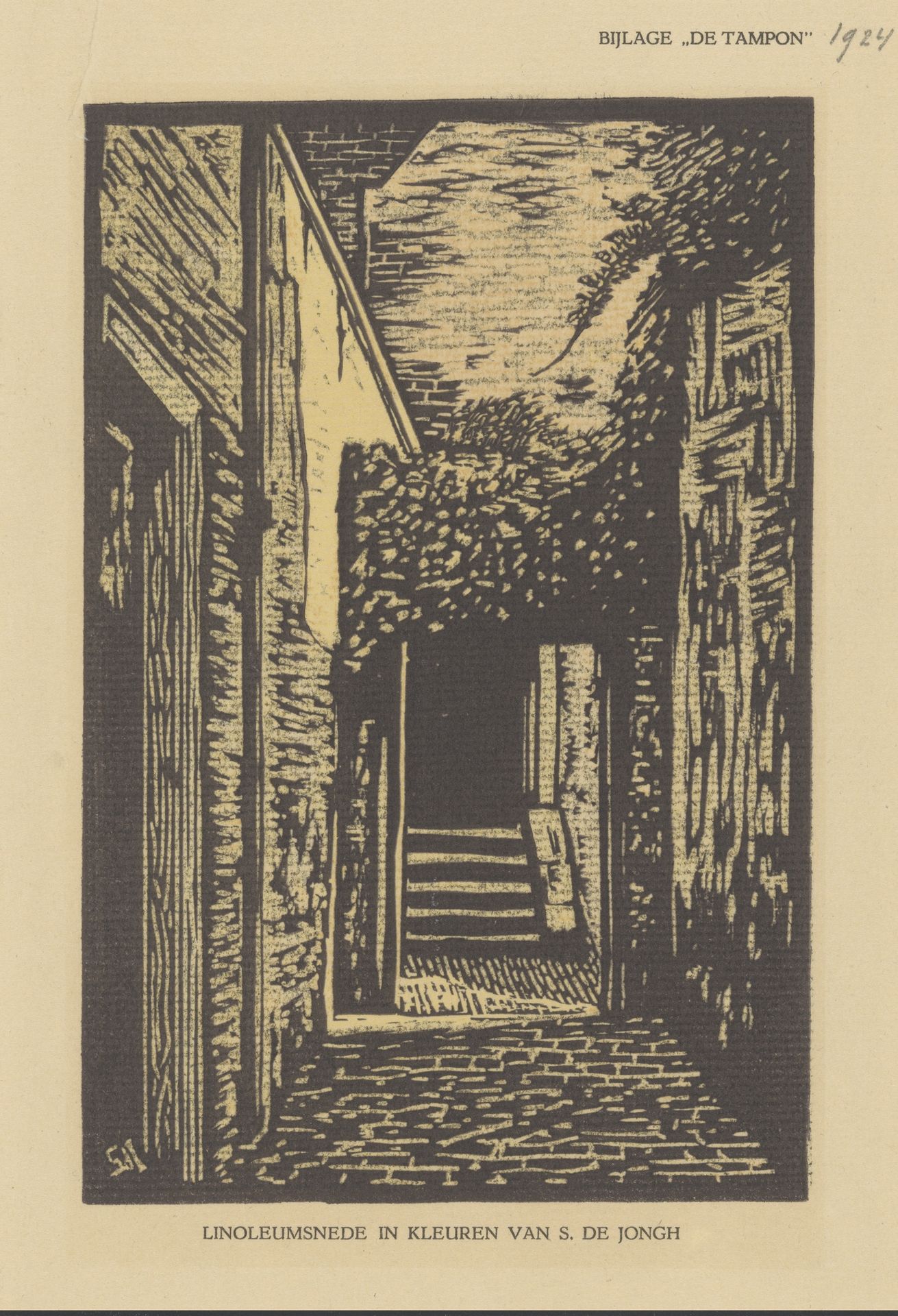 Steeg met poort by S. de Jongh