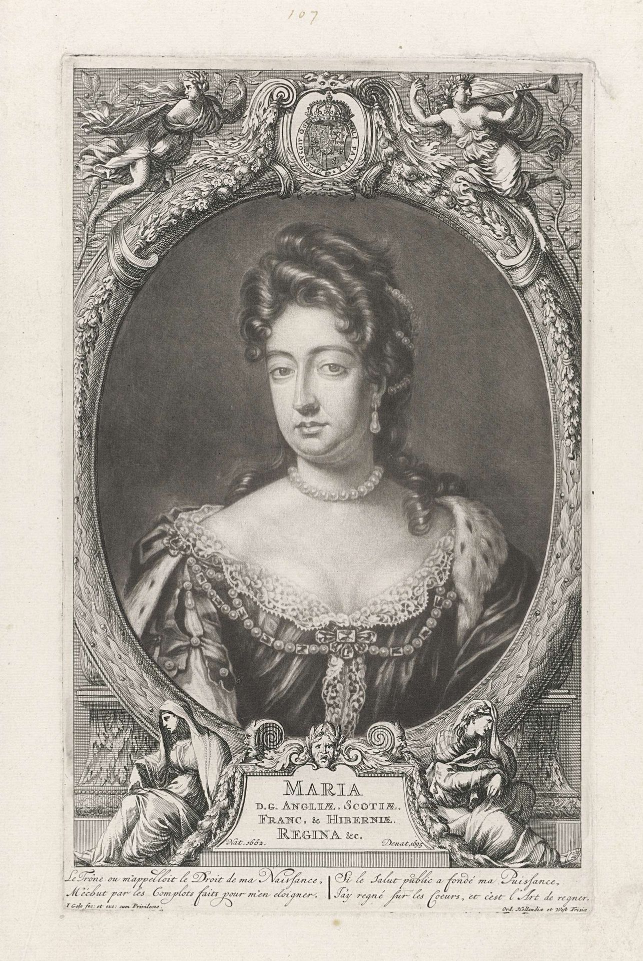 Portret van Maria II Stuart by Jacob Gole