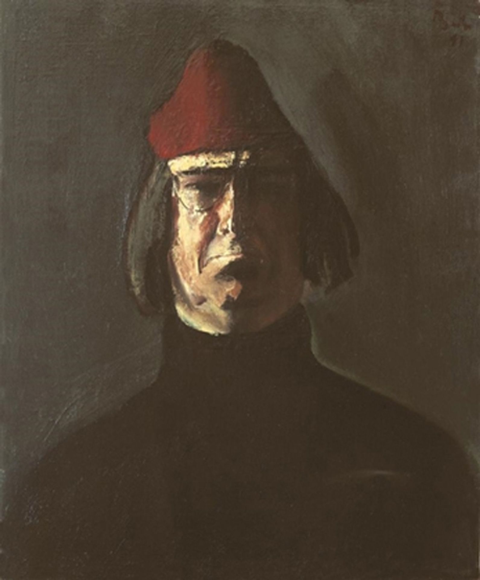 Self-Portrait with Red Fez by Corneliu Baba