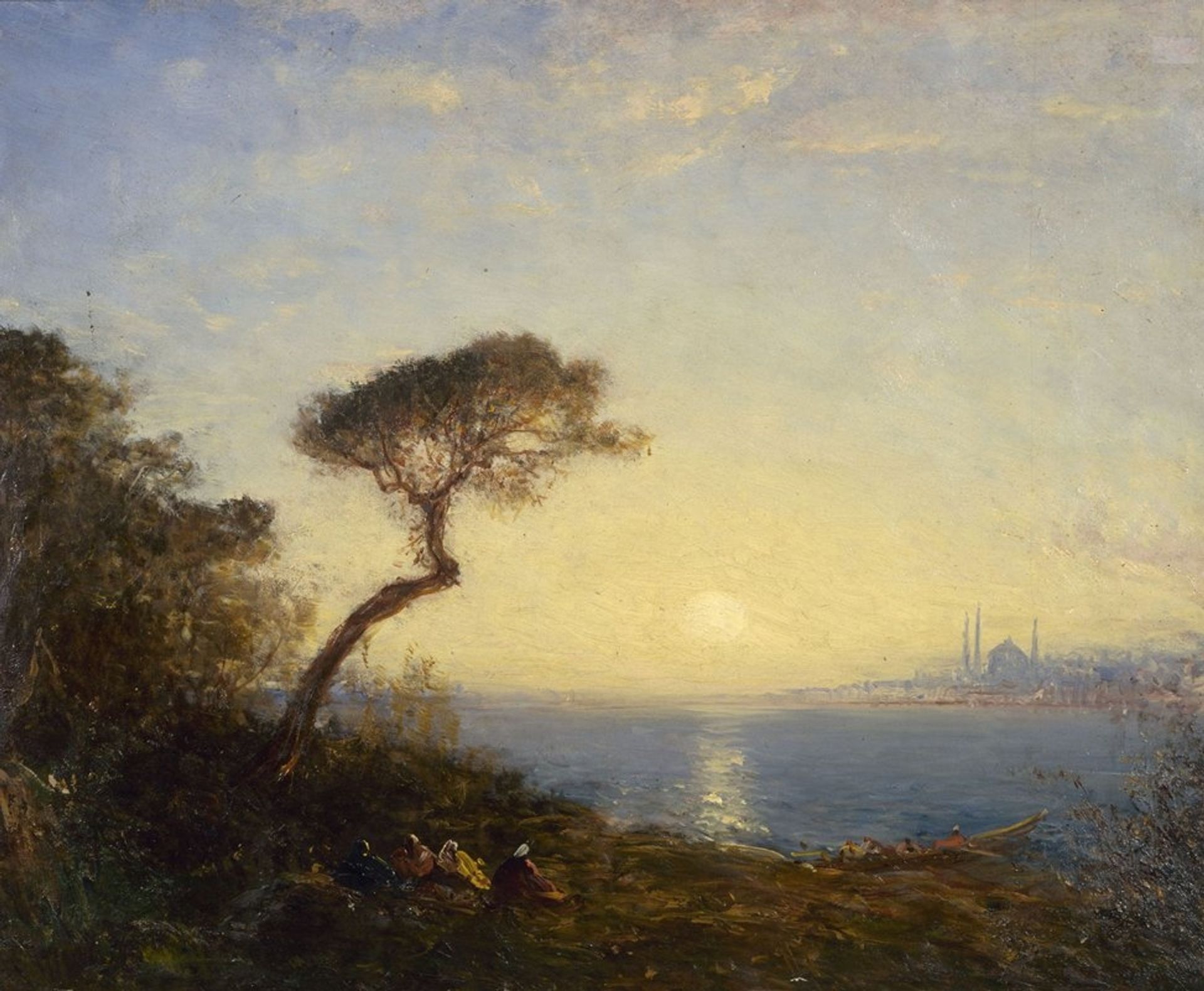 Pin parasol à l’embouchure du Bosphore by Félix Ziem