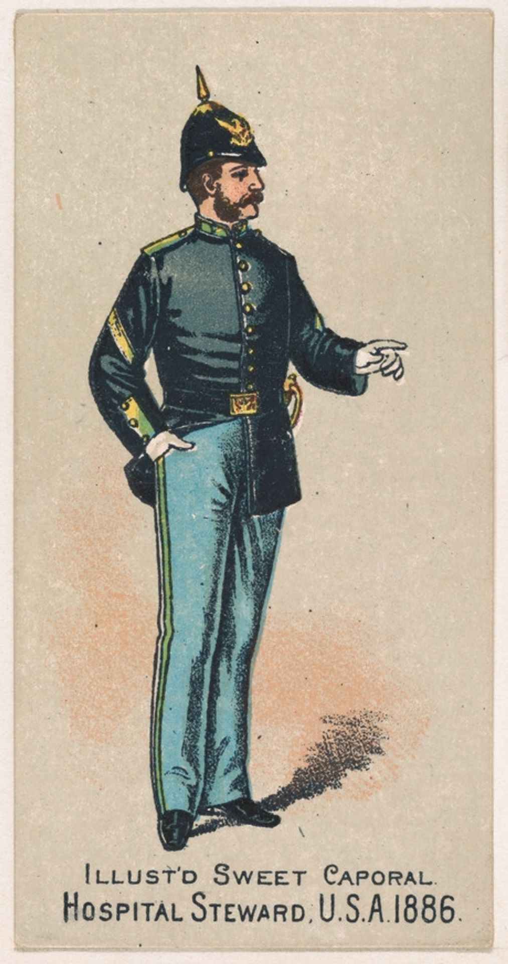 Hospital Steward, United States Army, 1886, from the Military Series (N224) issued by Kinney Tobacco Company to promote Sweet Caporal Cigarettes by Kinney Brothers Tobacco Company