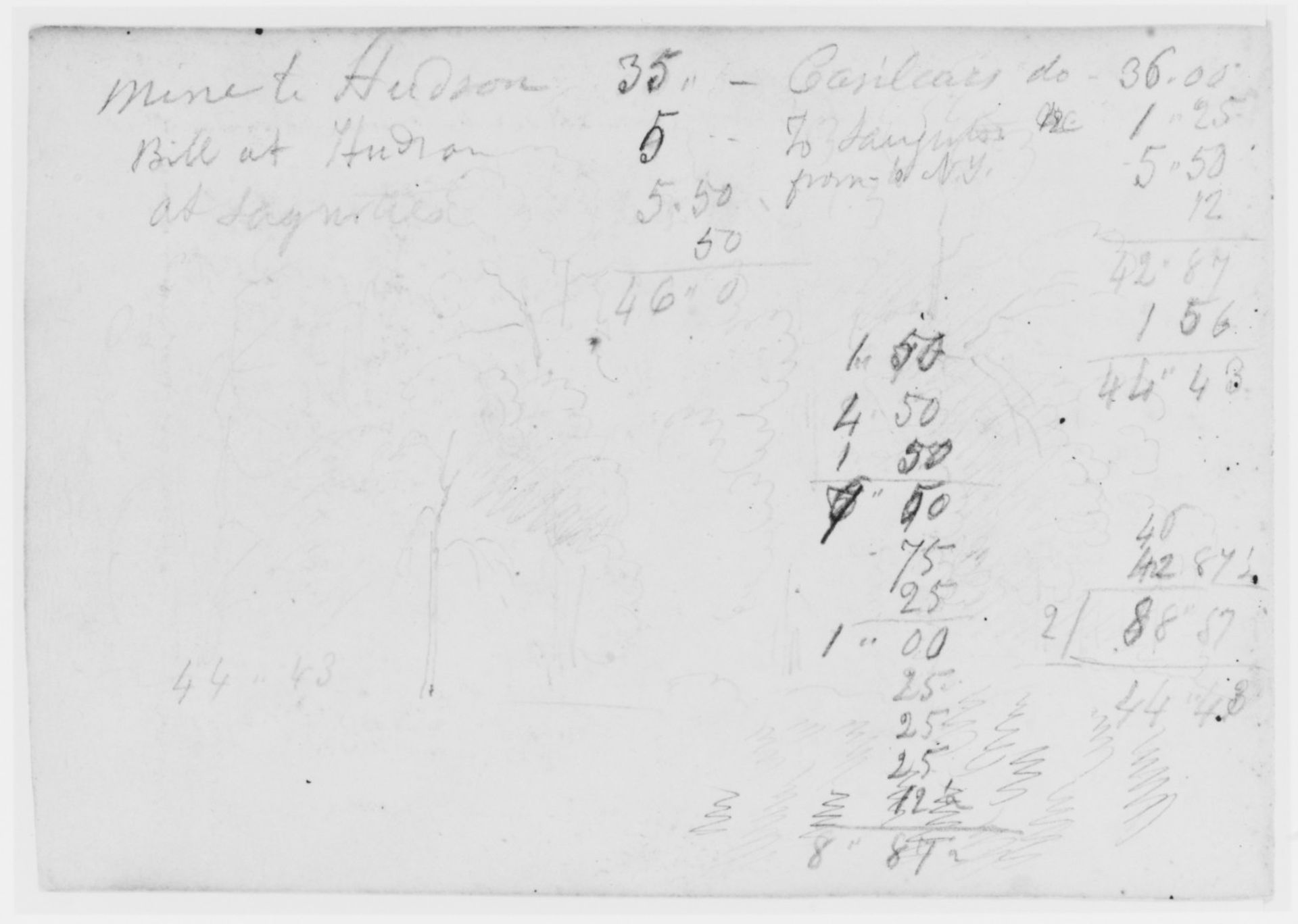 Landscape and Accounts (from Sketchbook) by Asher Brown Durand