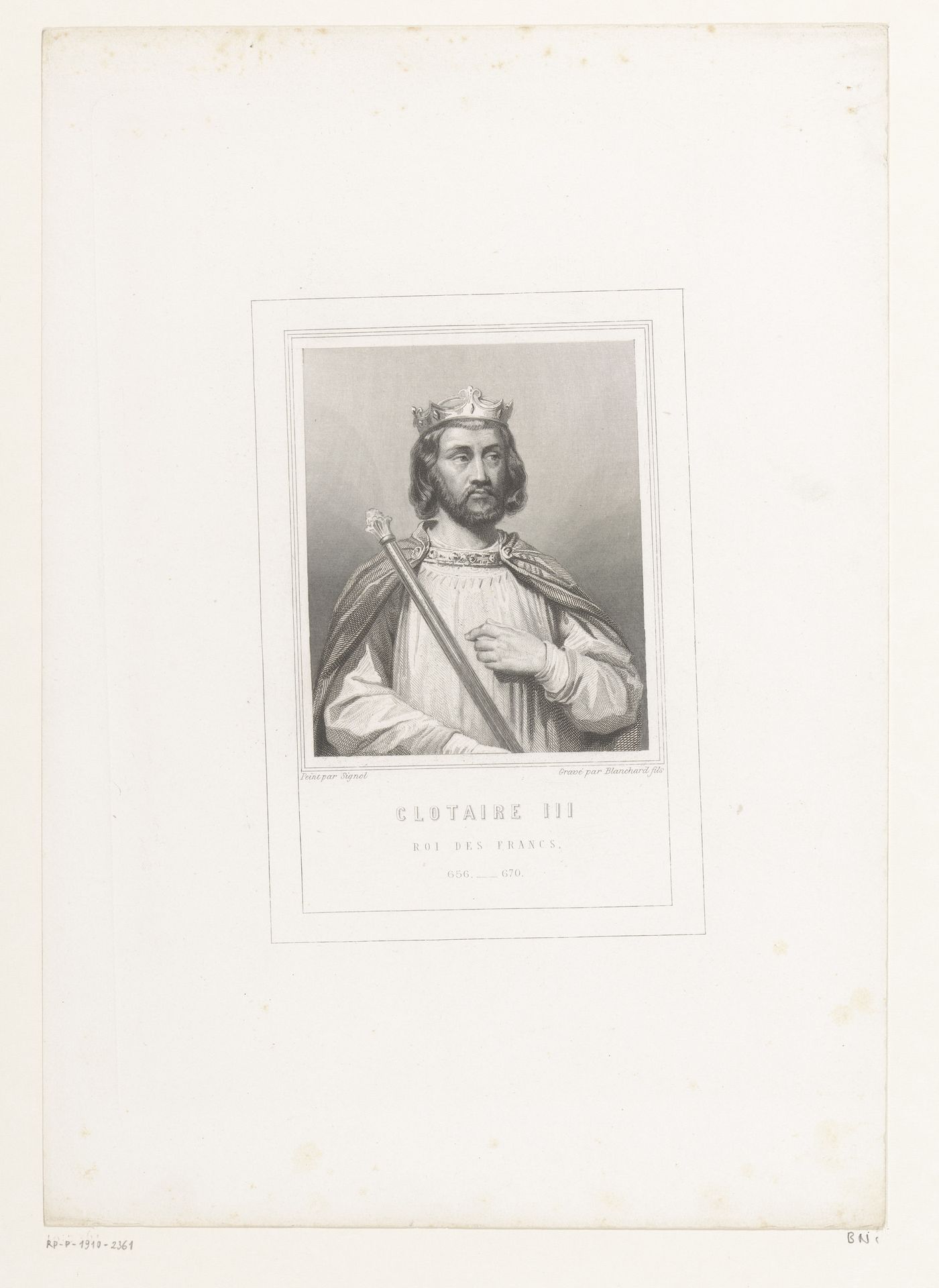 Portret van Chlotharius III by Auguste Thomas Marie Blanchard