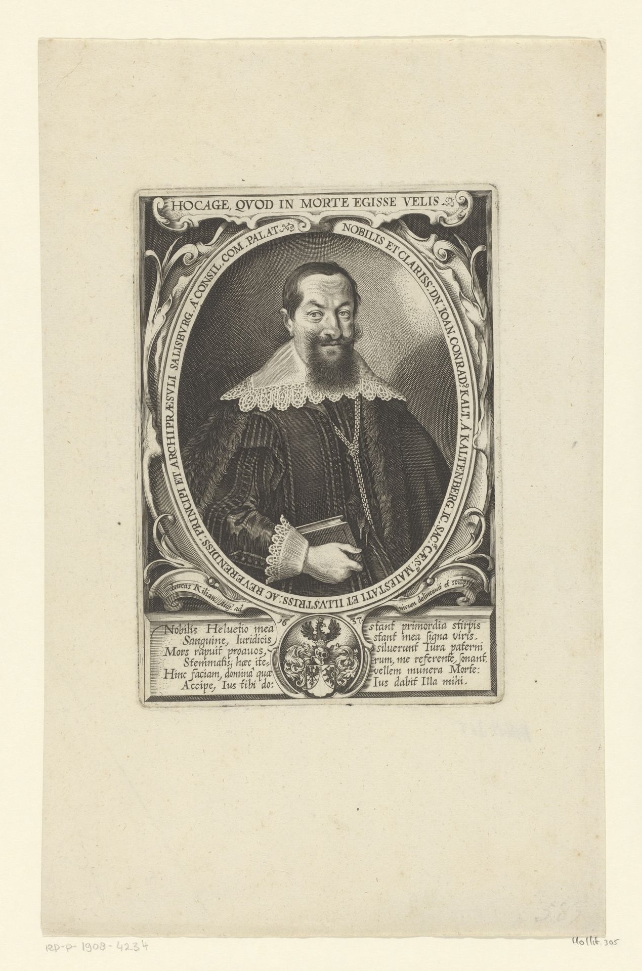Portret van Johann Conrad Kalt von Kaltenberg by Lucas Kilian