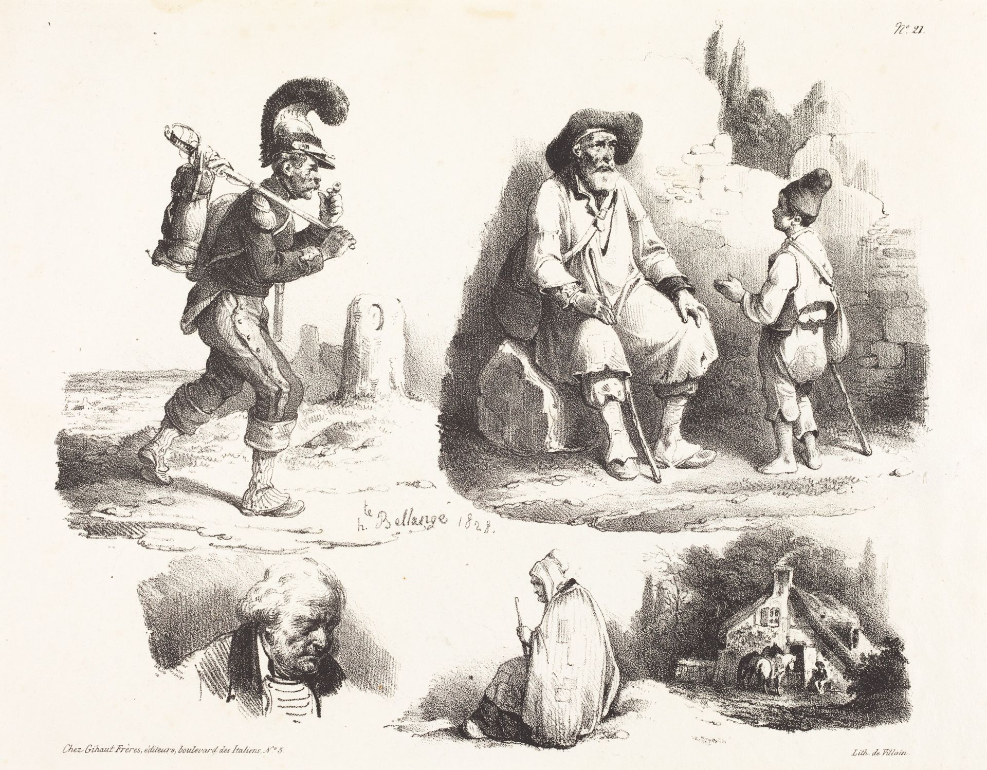 Five Vignettes by Hippolyte Bellangé