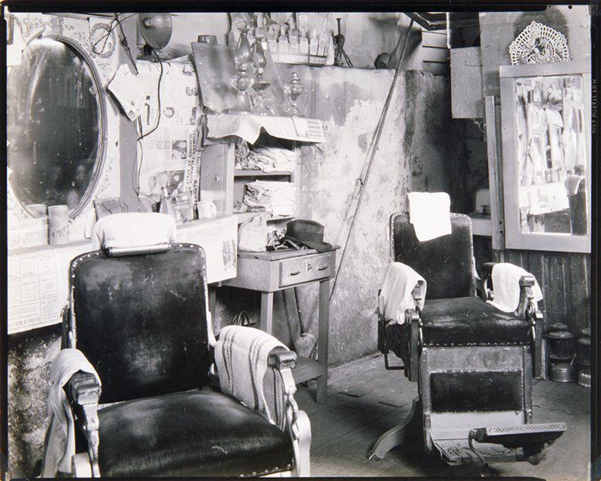 Negroes' Barber Shop by Walker Evans