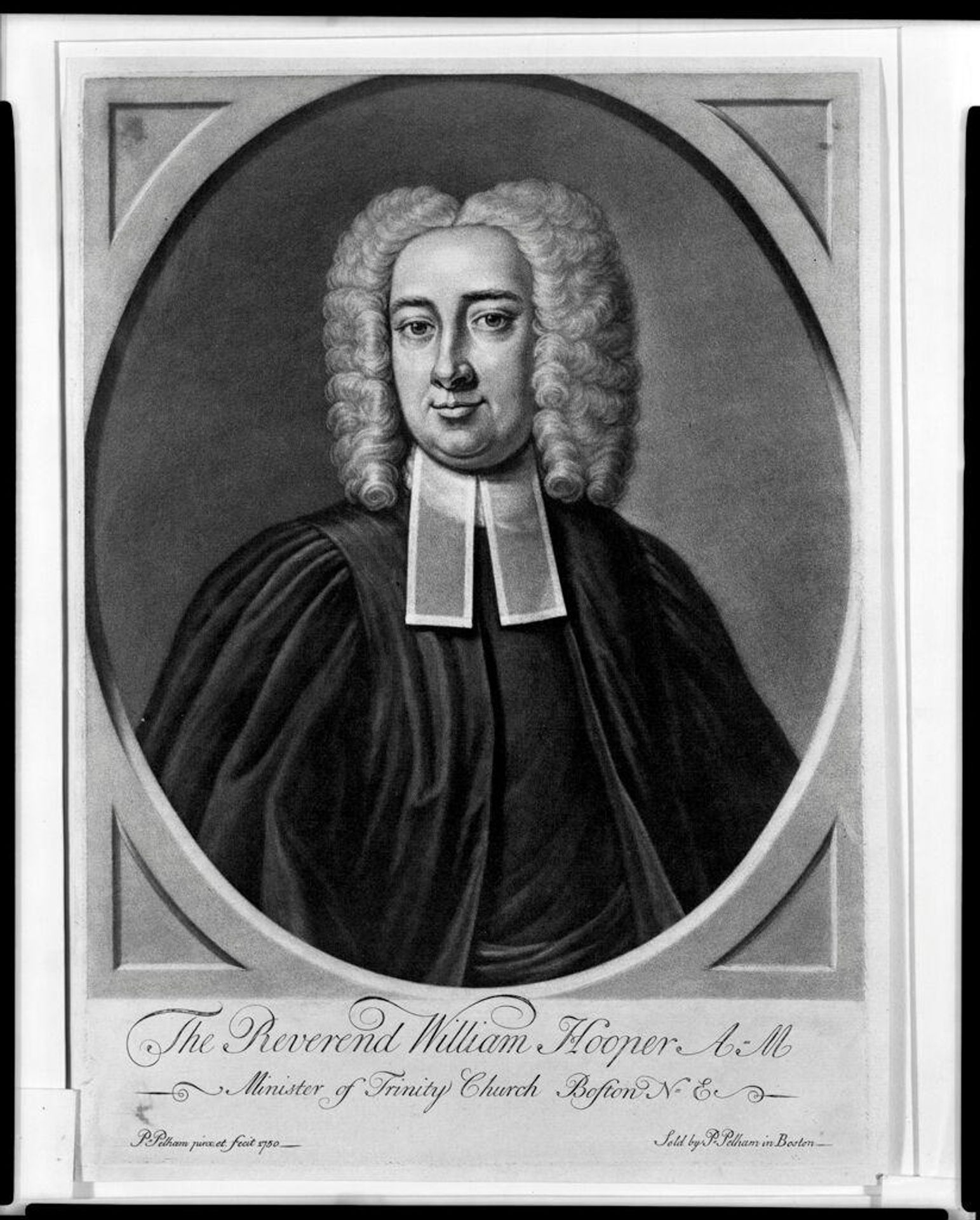 The Reverend William Hooper, Minister of Trinity Church, Boston by Peter Pelham