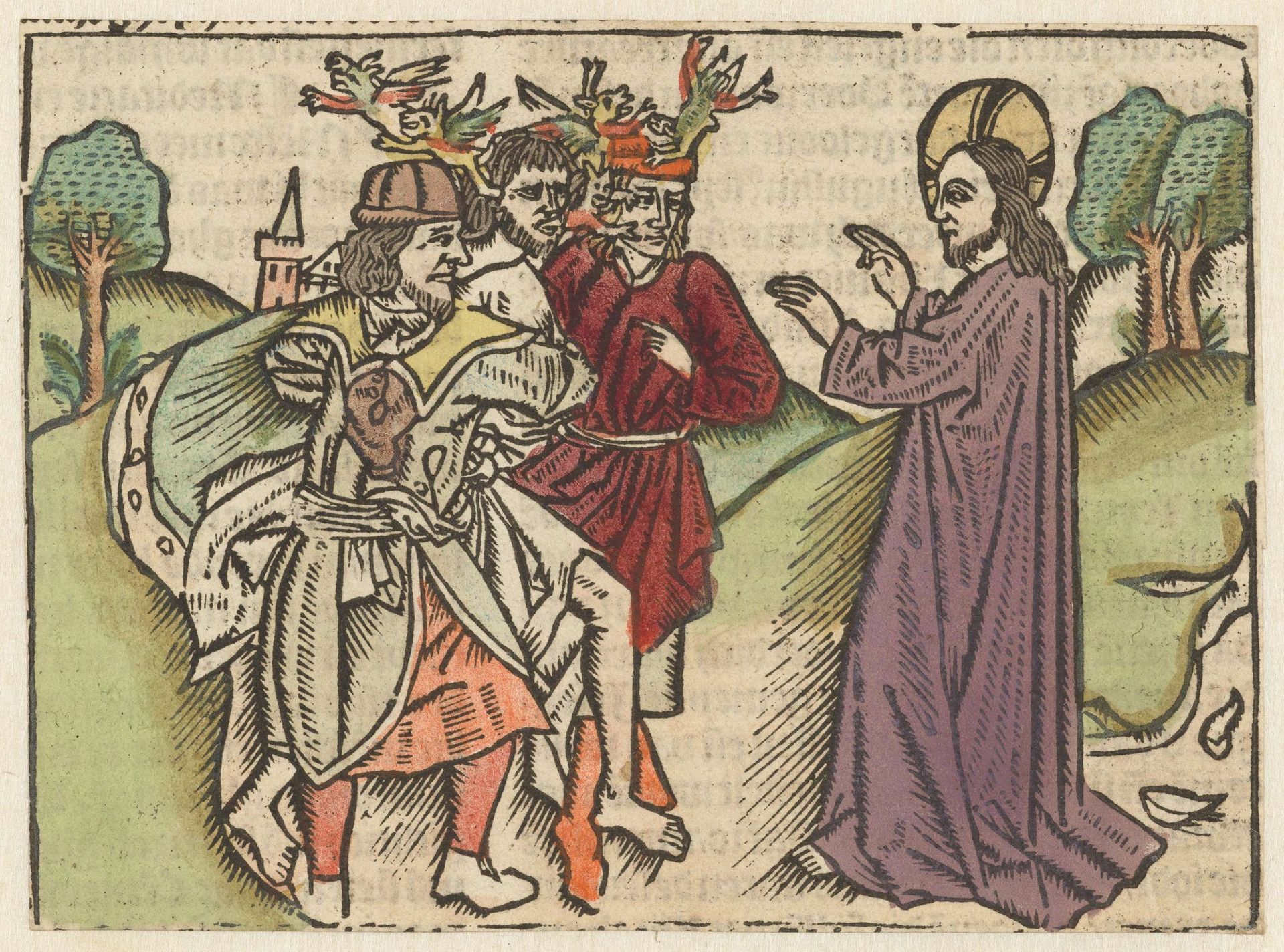 Christus geneest de bezeten man die niet kon spreken by Meester van Antwerpen (I)