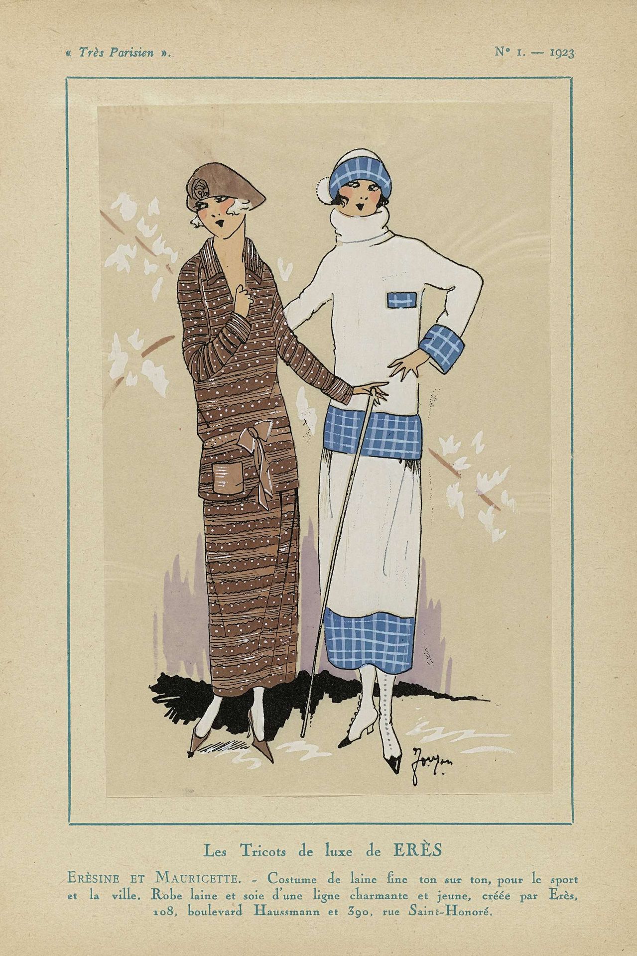 Très Parisien, 1923, No 1: Les Tricots de luxe de ERÈS... by Anonymous