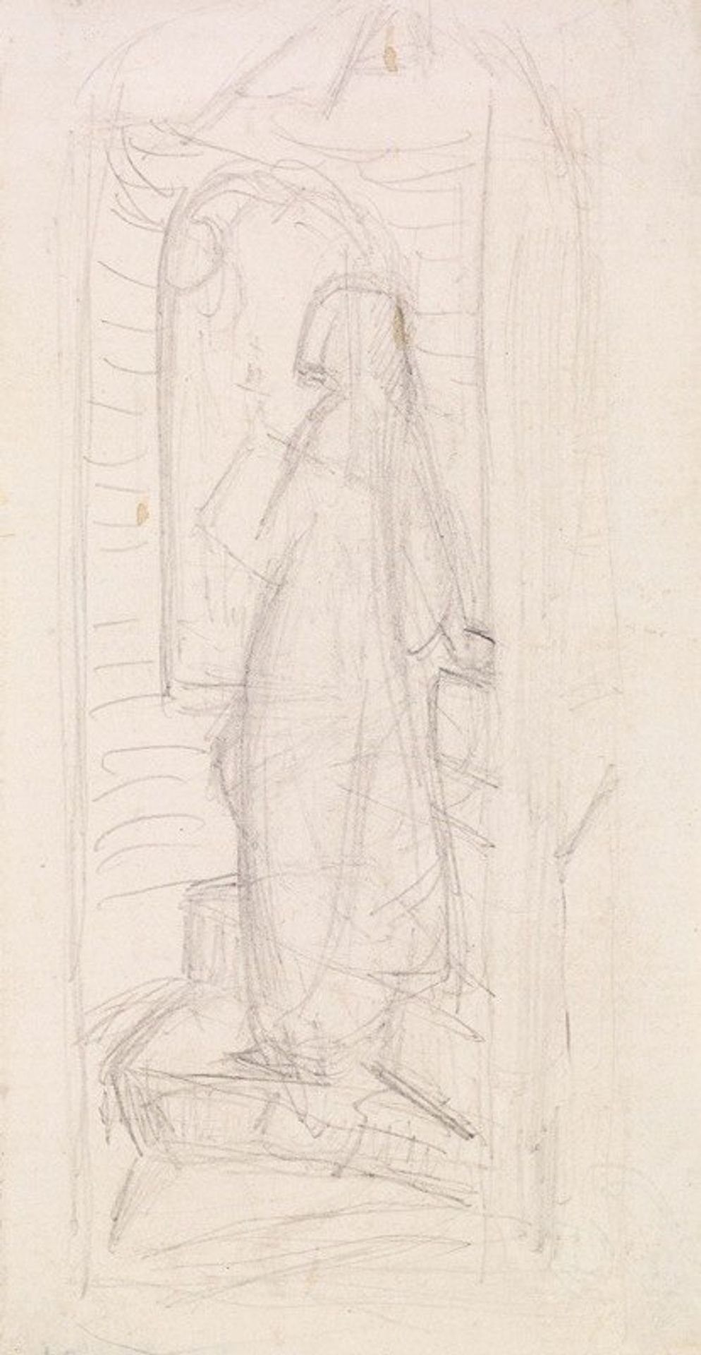 Tennyson’s St Agnes Eve – Compositional Sketch by Sir John Everett Millais
