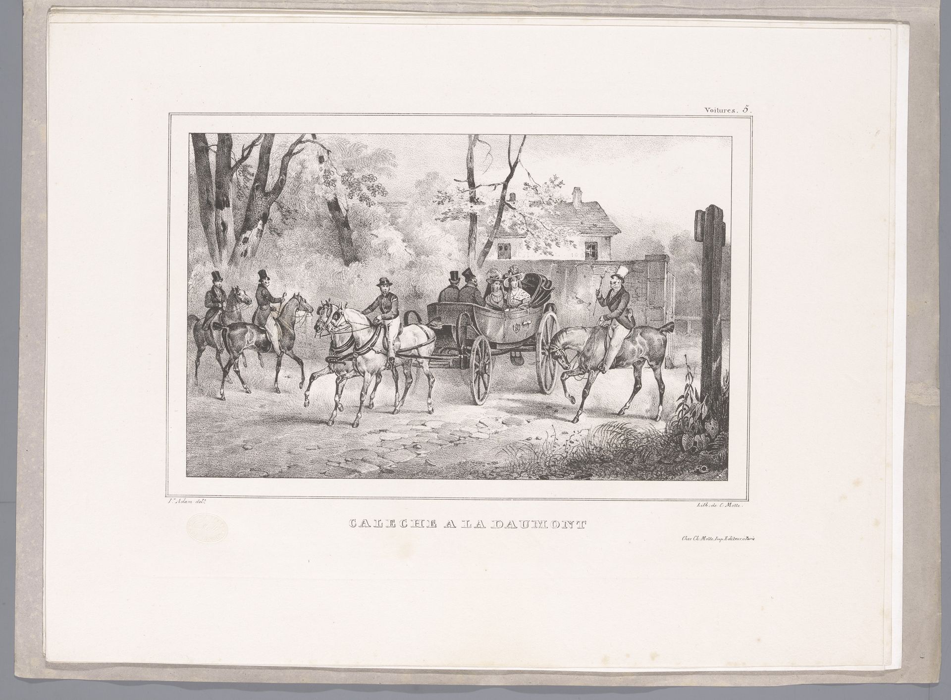 Kales met vier passagiers by Victor Adam