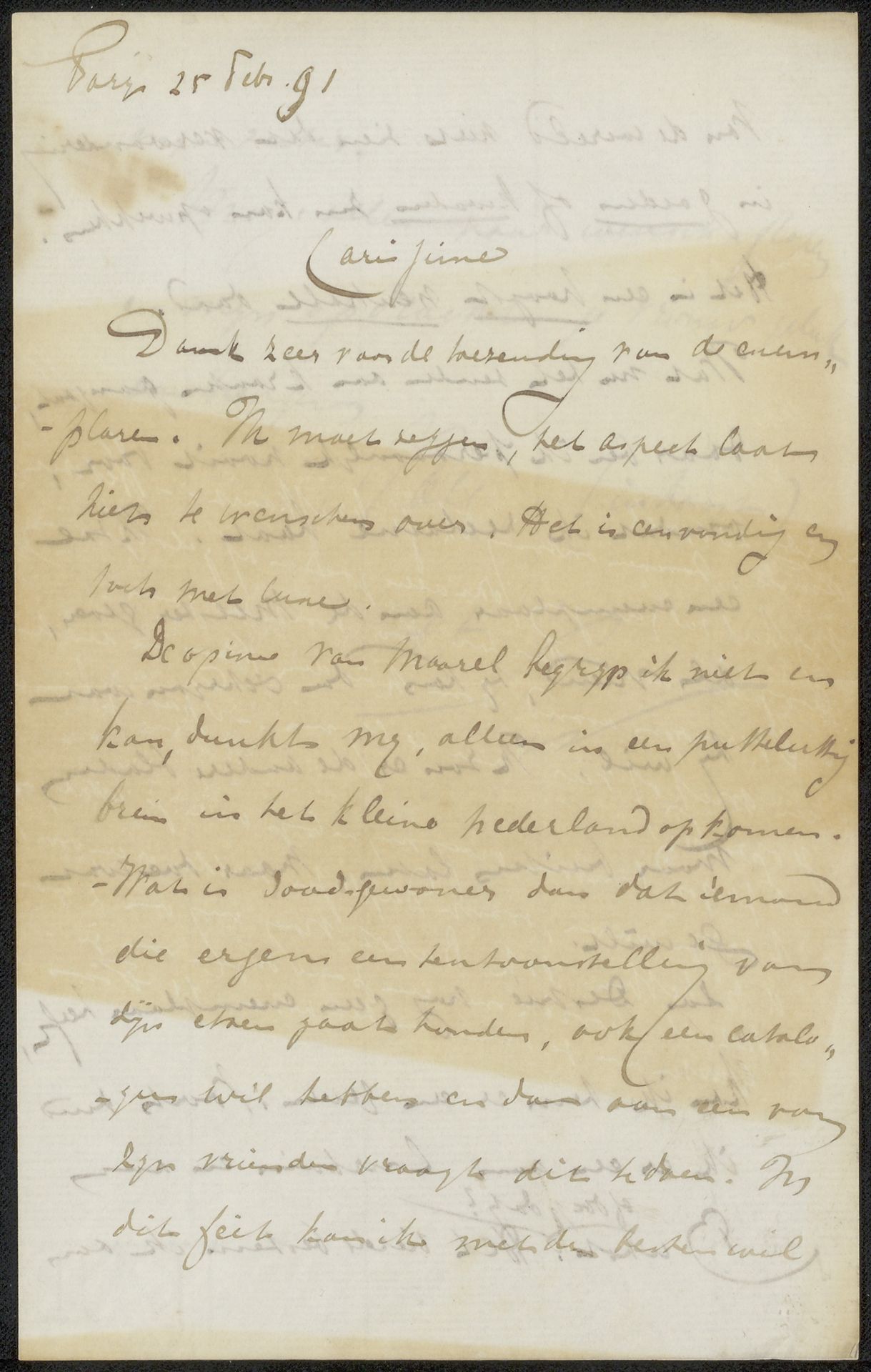 Brief aan Philip Zilcken by Adriaan Pit