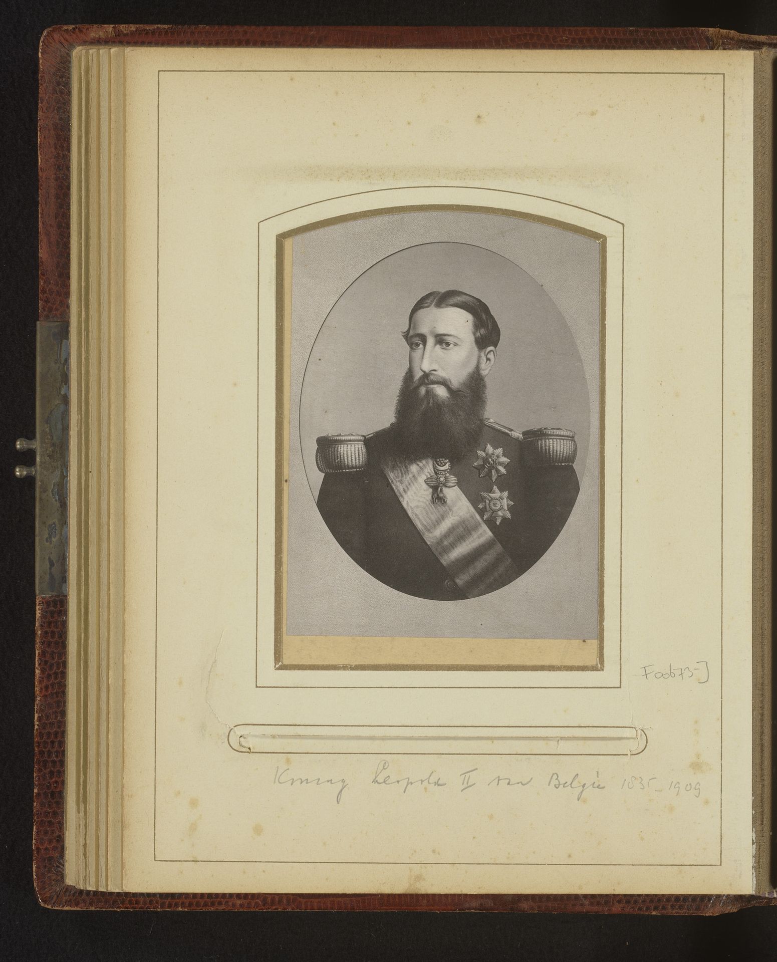 Reproductie van een portret van Leopold II van België by Anonymous