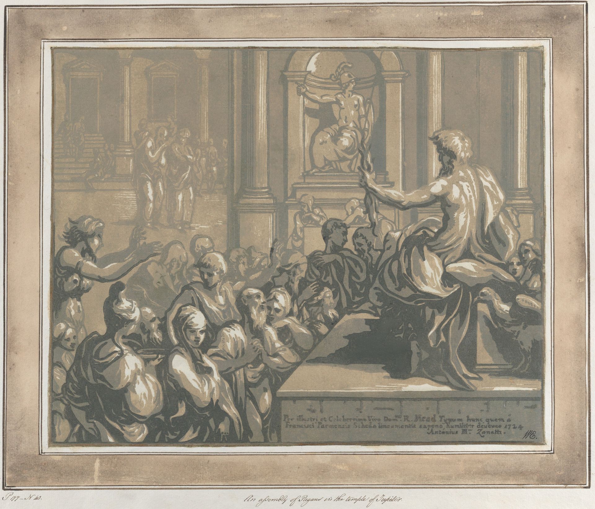Saint John the Evangelist preaching in a temple by Anton Maria Zanetti the Elder