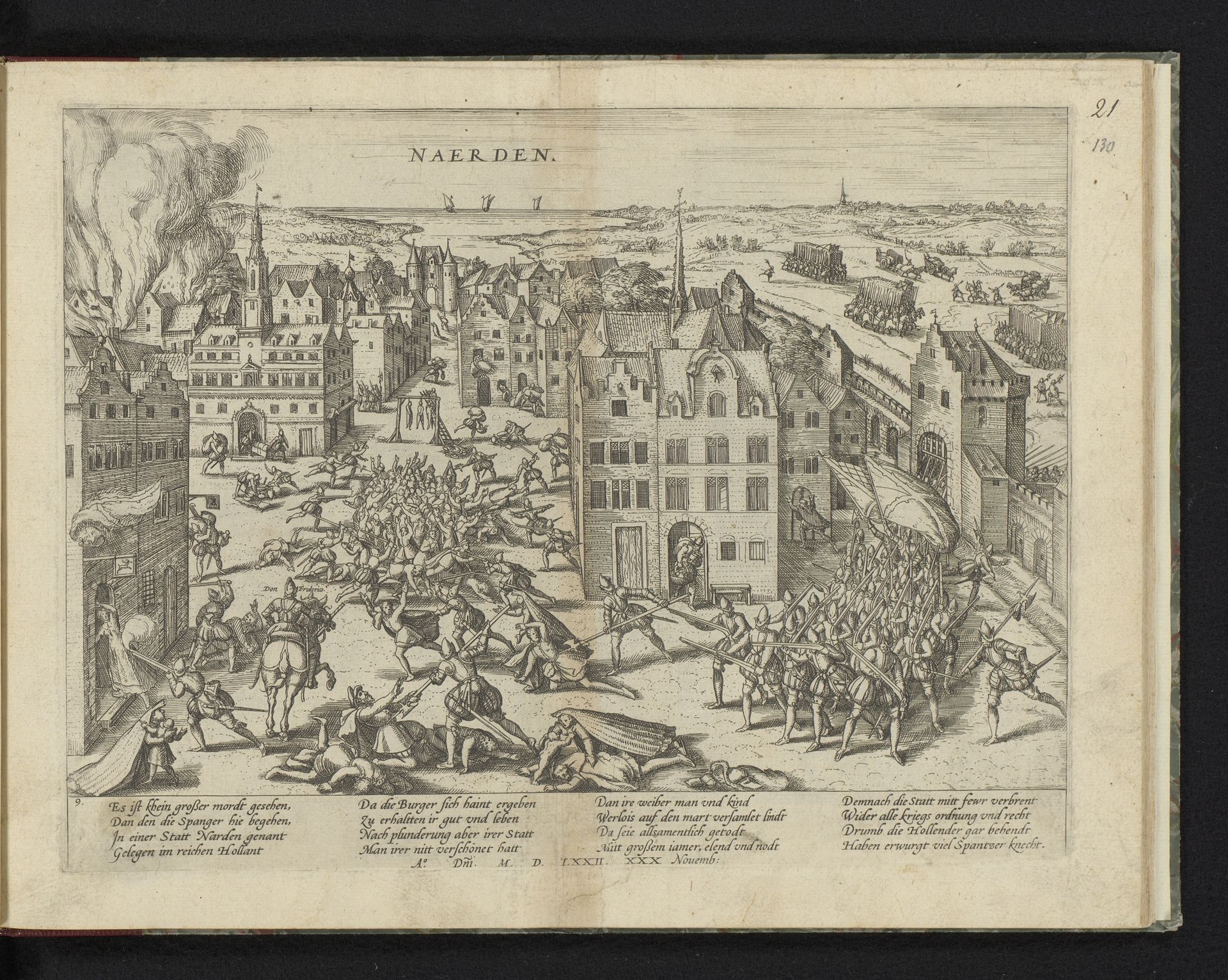 Moord door de Spanjaarden te Naarden, 1572 by Frans Hogenberg