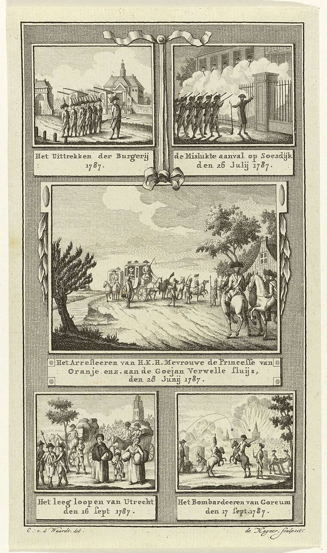 Titelpagina voor: Het groot toneel van verwarringen, in Amsterdam en elders vertoond, in de zomer des jaars 1787 by Carel Jacob de Huyser
