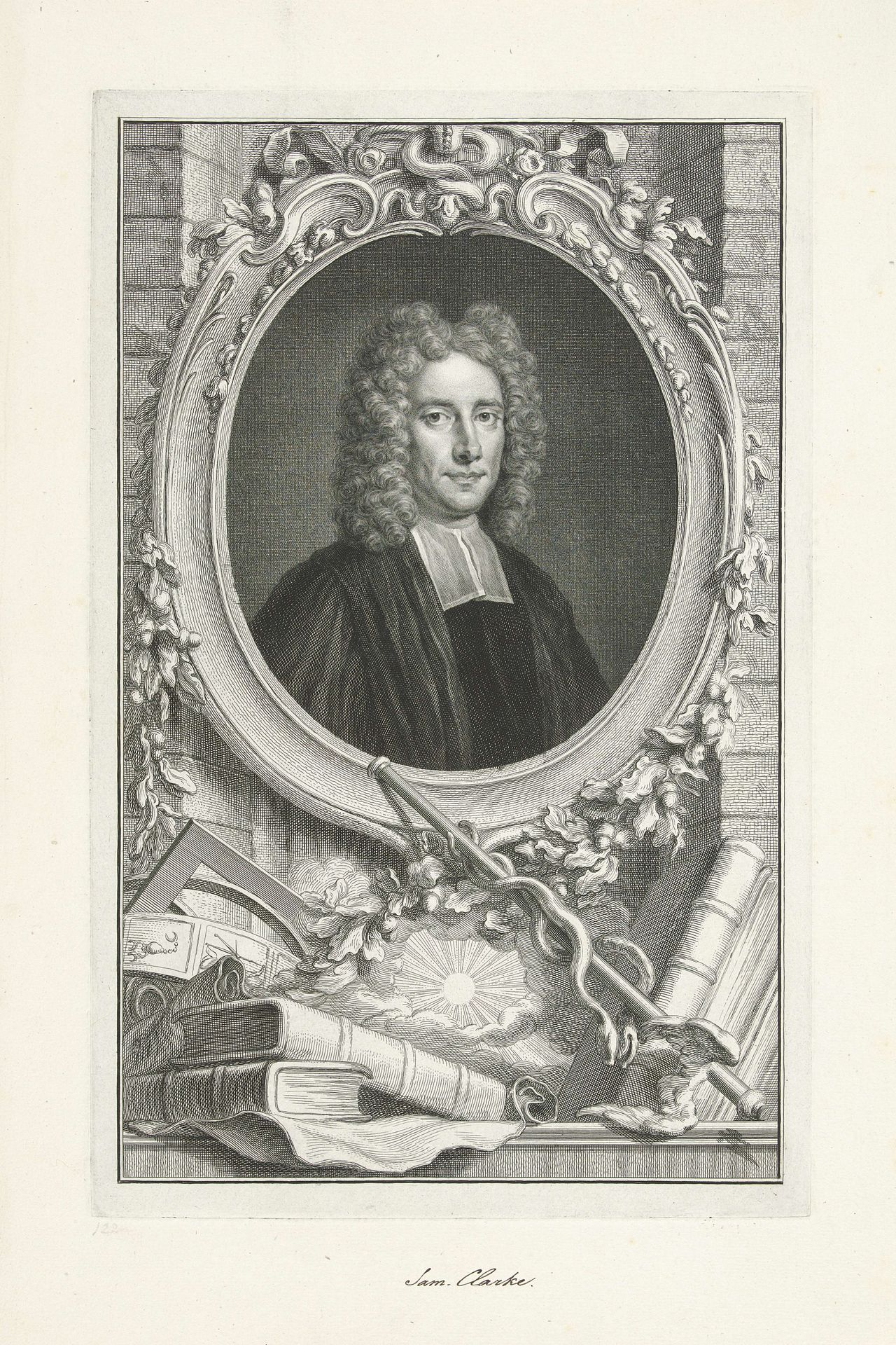 Portret van Samuel Clarke by Jacob Houbraken