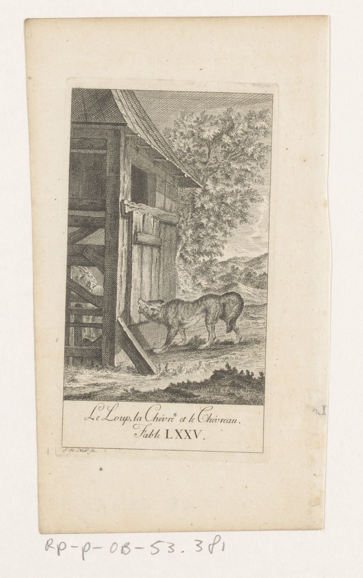 Fabel van de wolf, de geit en het geitenjong by Johann Heinrich (der Ältere) Meil