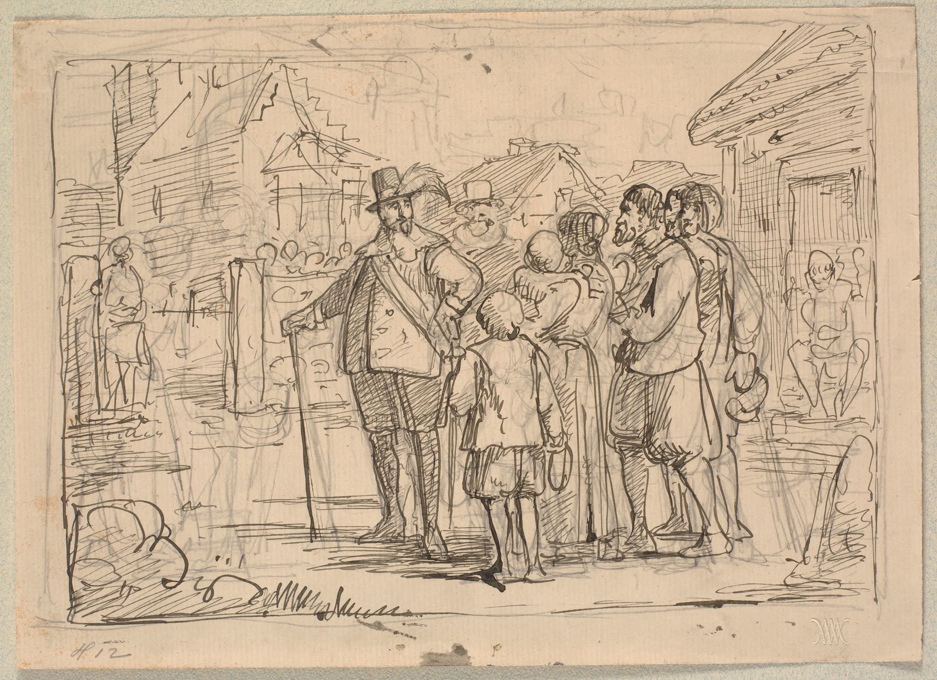 Christian d. IV taler med nogle bønder by Wilhelm Marstrand