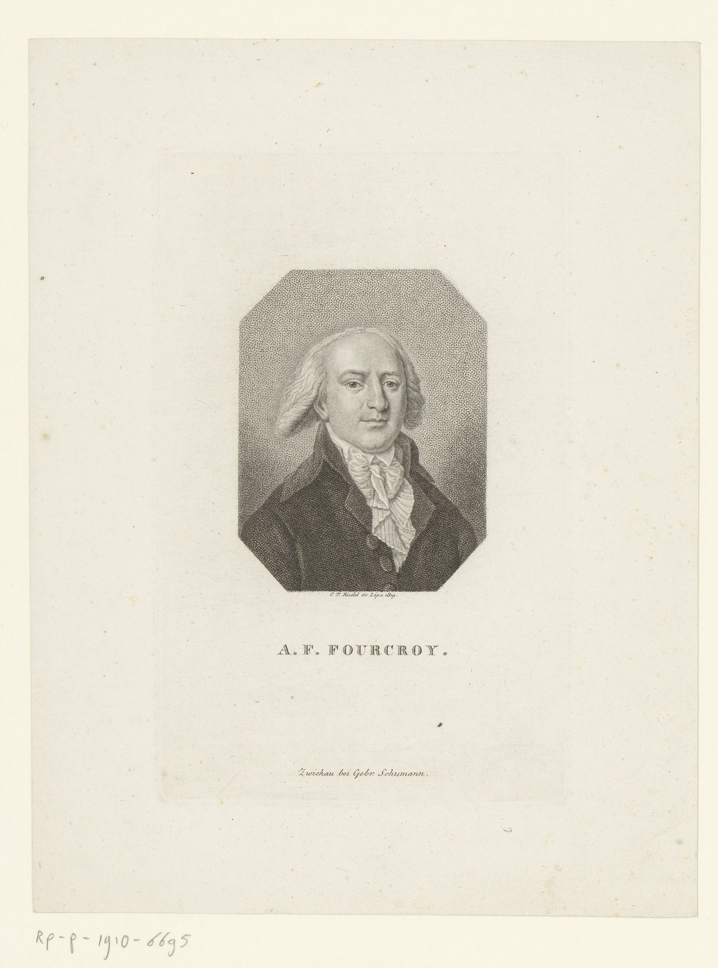 Portret van Antoine François de Fourcroy by Karl Traugott Riedel