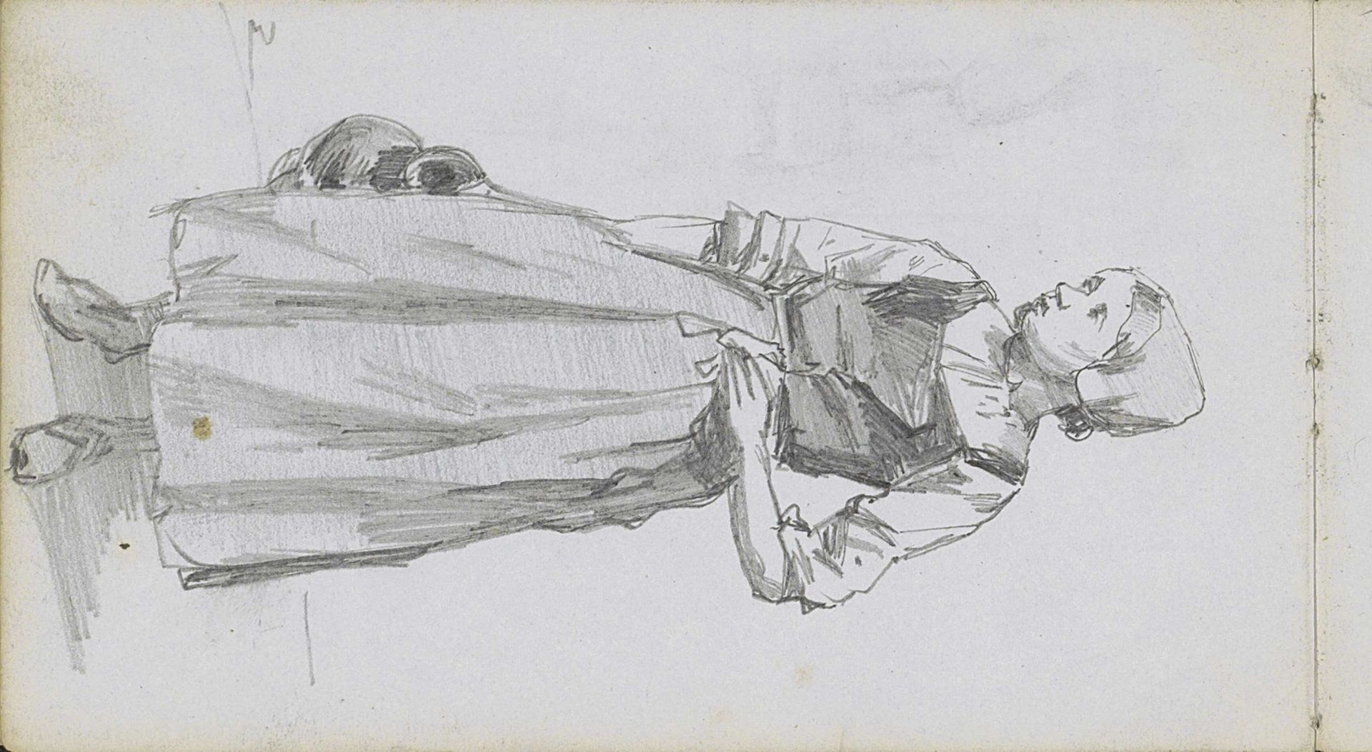 Meisje met een schort en kruik by Johan Hendrik Weissenbruch