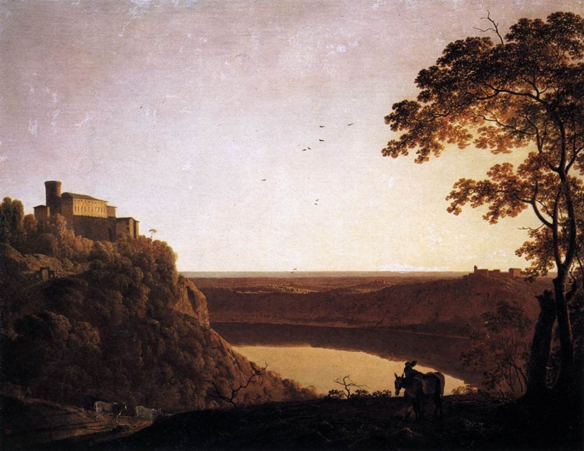 View of the Lake of Nemi by Joseph Wright of Derby