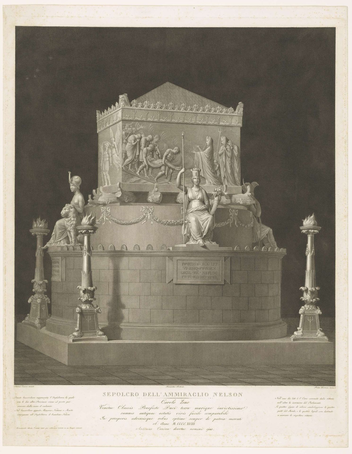 Grafmonument voor viceadmiraal Horatio Nelson, hertog van Bronte by Pietro Fontana