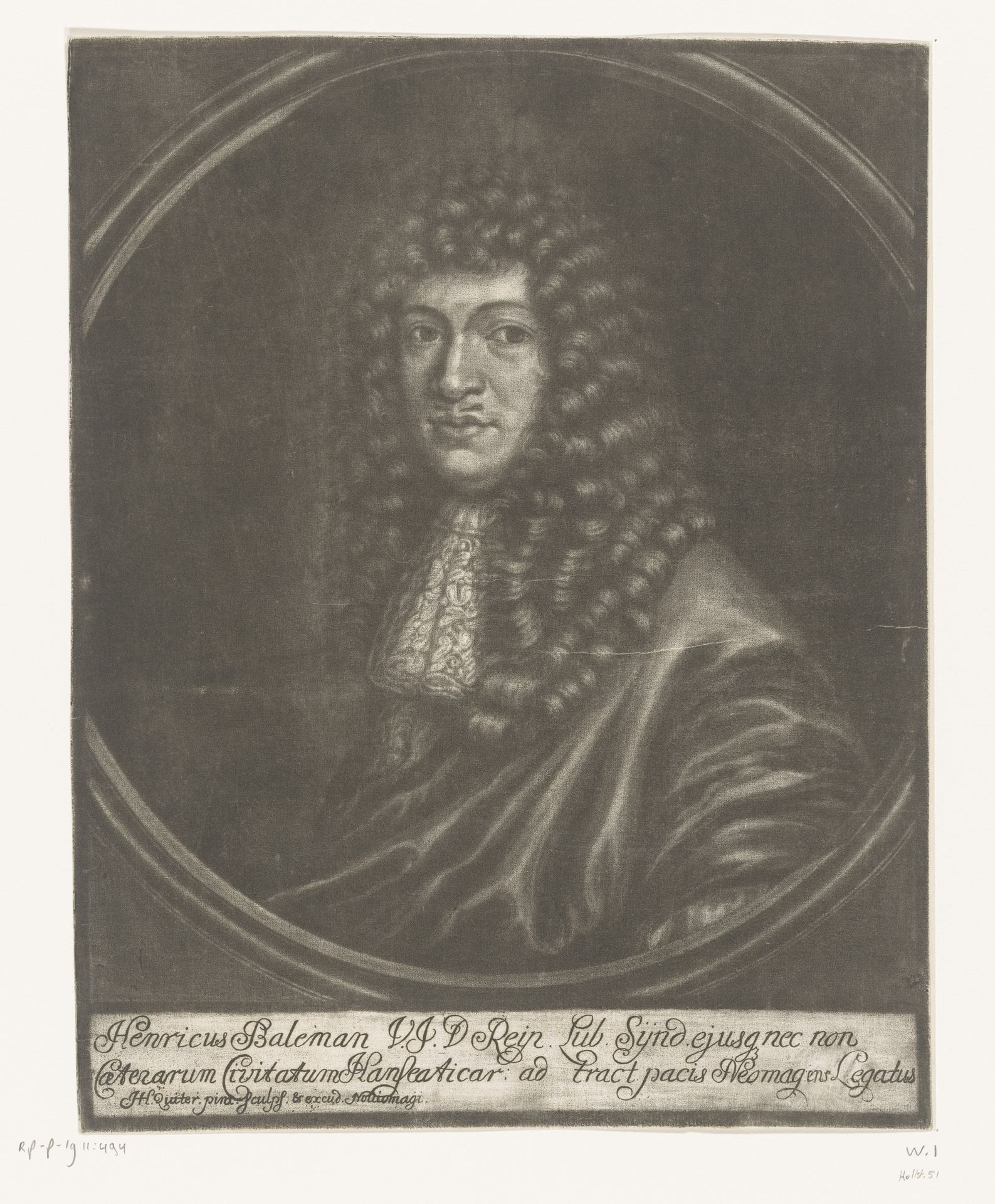 Portret van Heinrich Balemann by Herman Hendrik Quiter