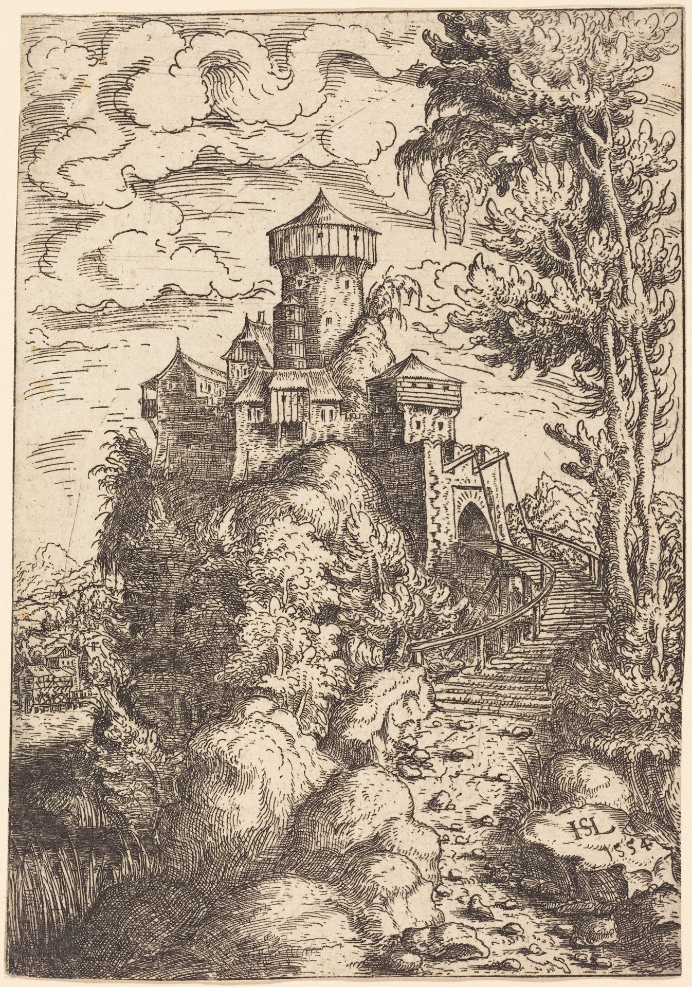 Landscape with a Fortress and Big Stairway by Hanns Lautensack