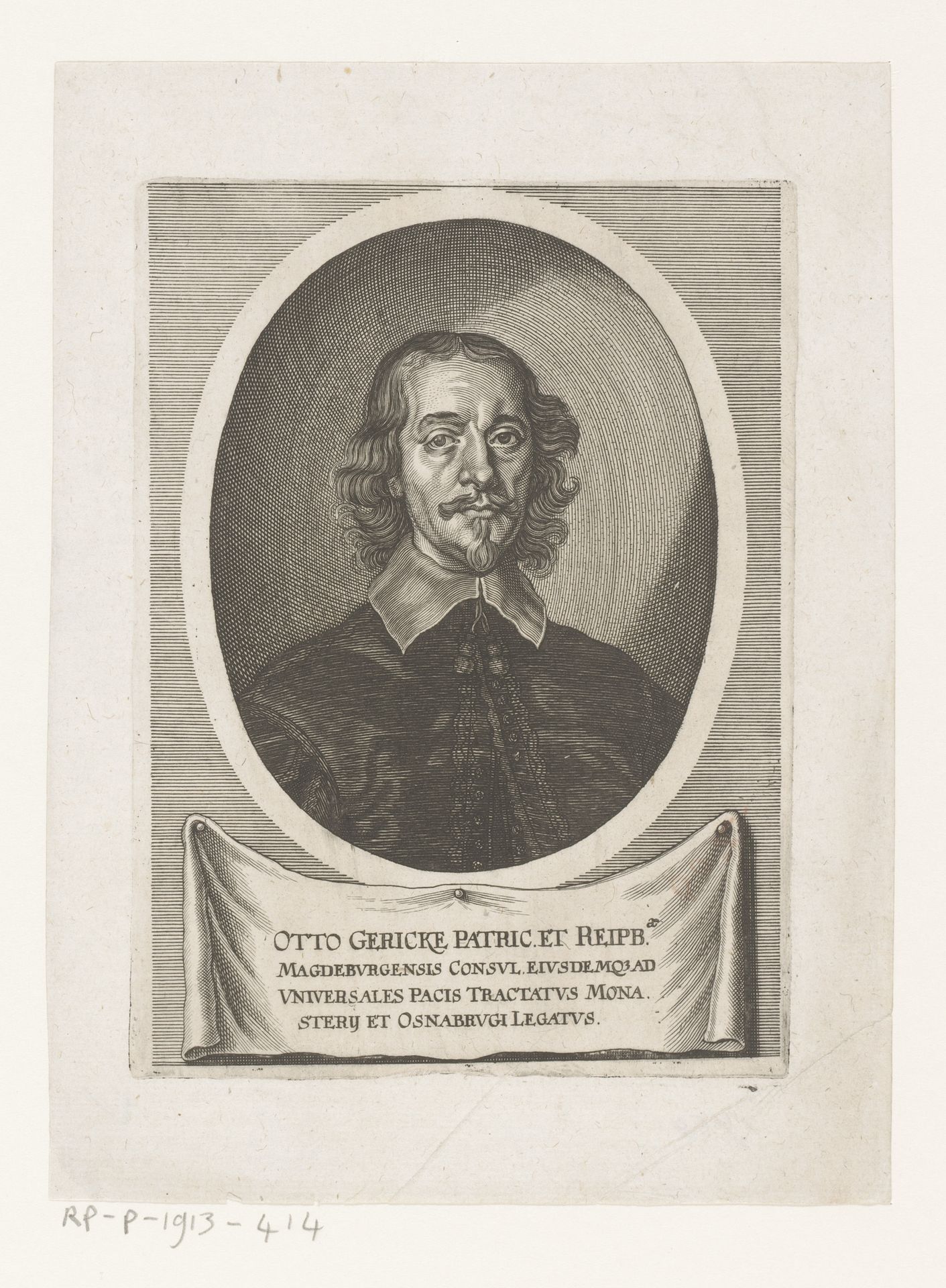 Portret van Otto Guericke by Matthäus (I) Merian