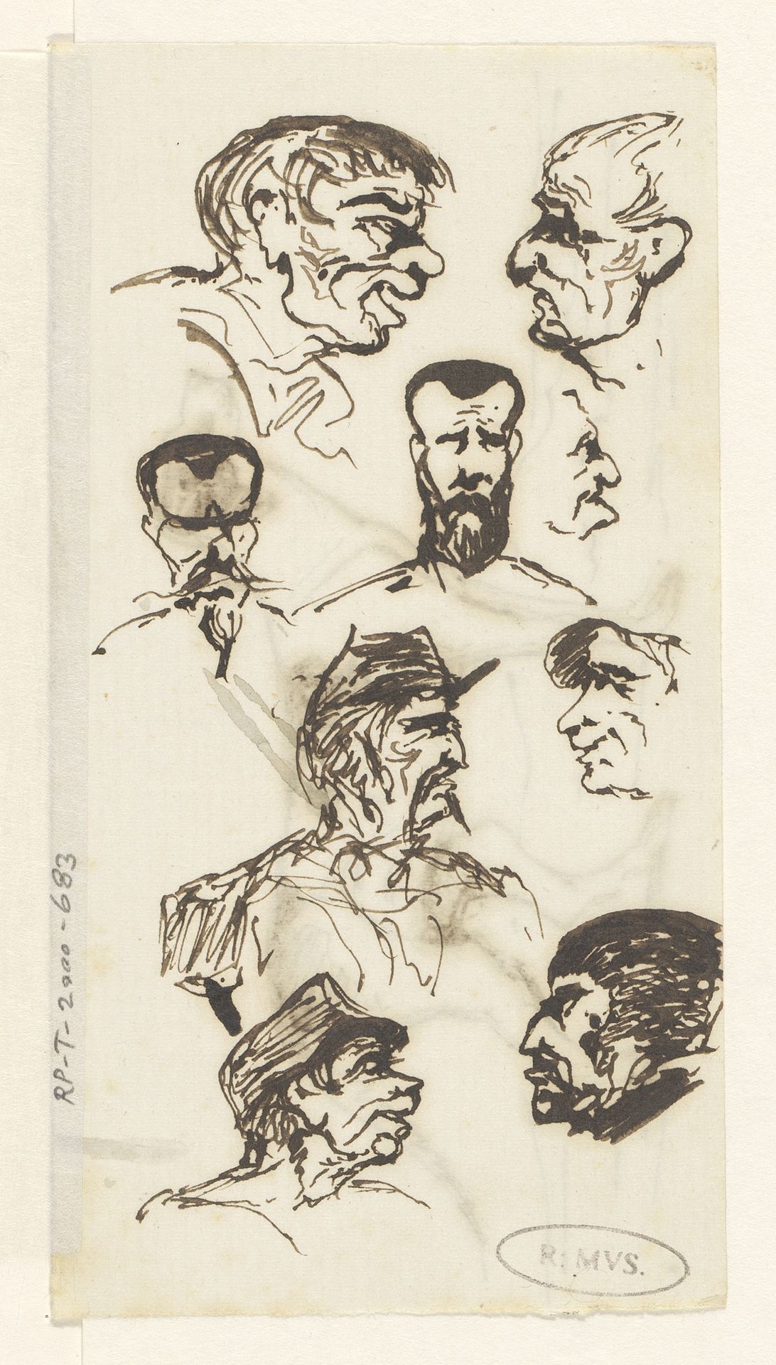 Blad met koppen by Johannes Tavenraat