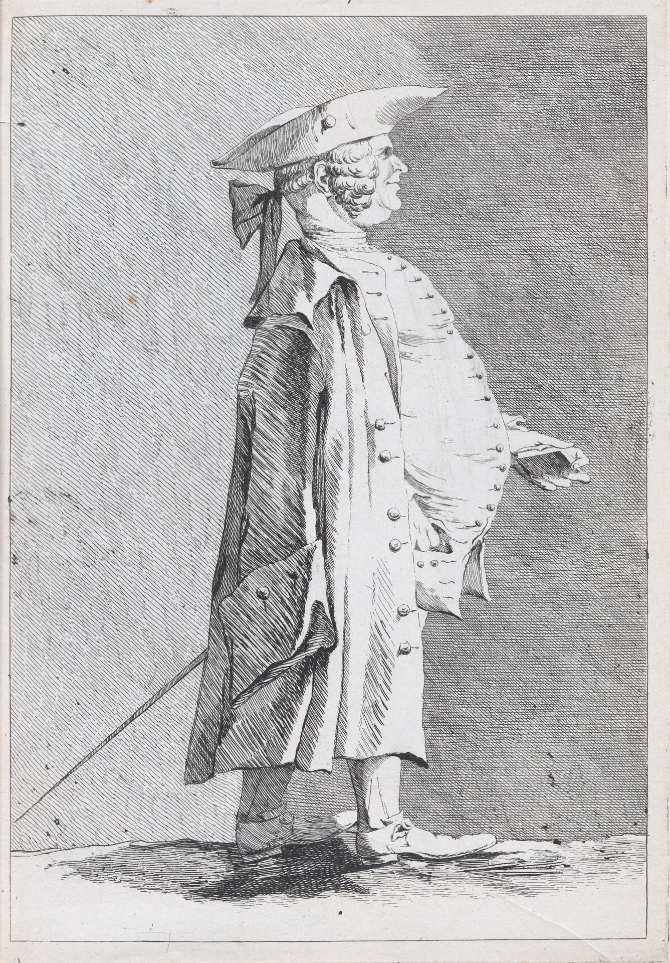 Jean-François de Troy, Director of the French Academy in Rome, pl. VIII from "Recueil de caricatures" by Ange-Laurent de La Live de Jully