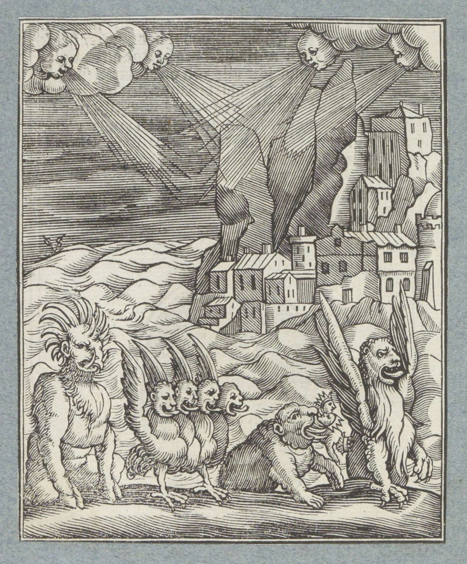 Visioen van Daniël van de vier beesten by Christoffel van (II) Sichem