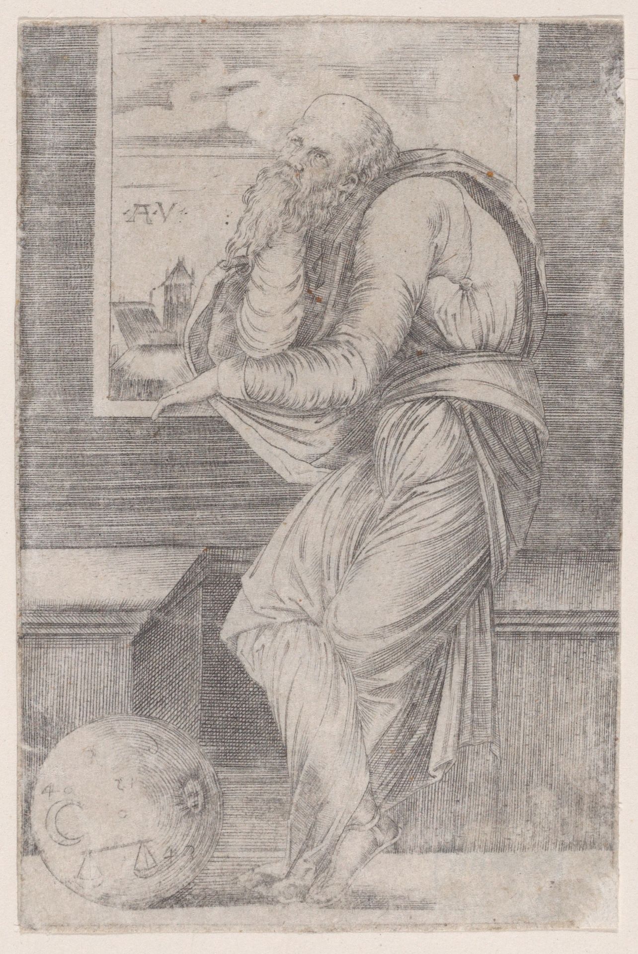 Philoshopher Seated near a Window by Agostino Veneziano