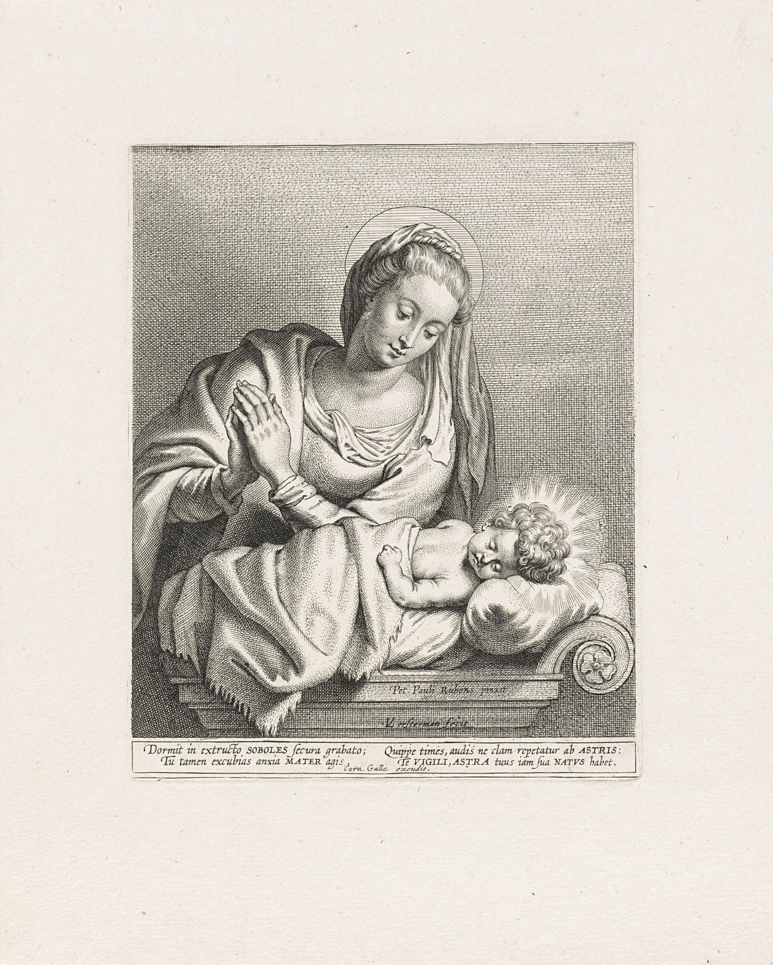 Maria in aanbidding bij het Christuskind by Lucas Vorsterman I